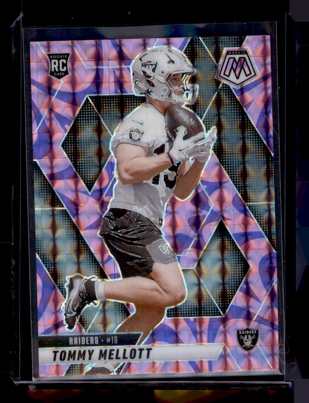 2025 Panini Mosaic Tommy Mellott RC Rookie Camo Pink Mosiac #389 Raiders