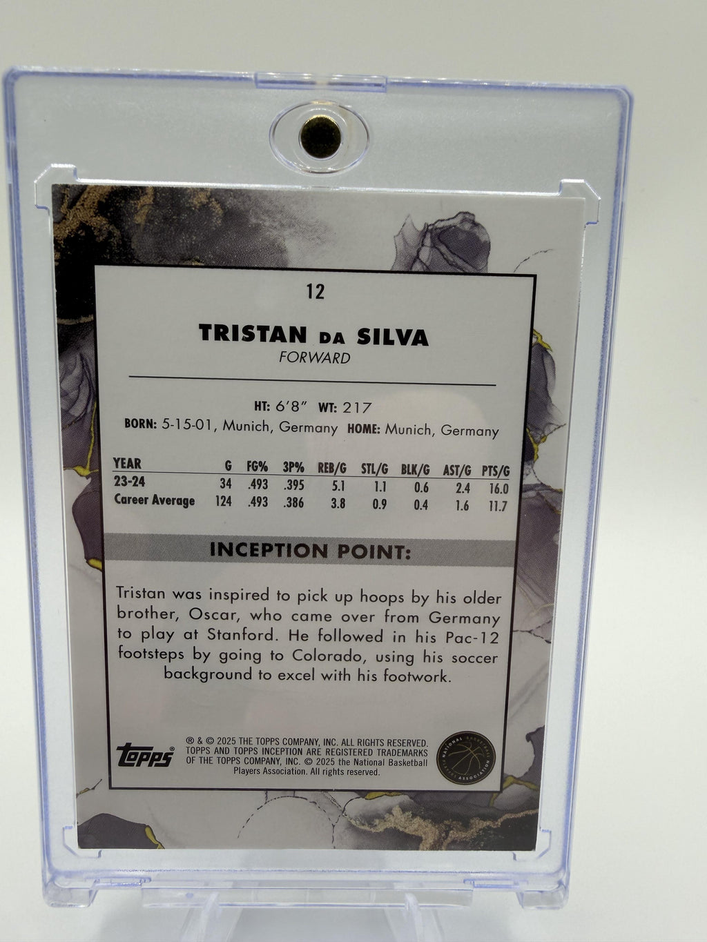 2024-25 Topps Inception Basketball Tristan da Silva RC card #12 Orlando Magic
