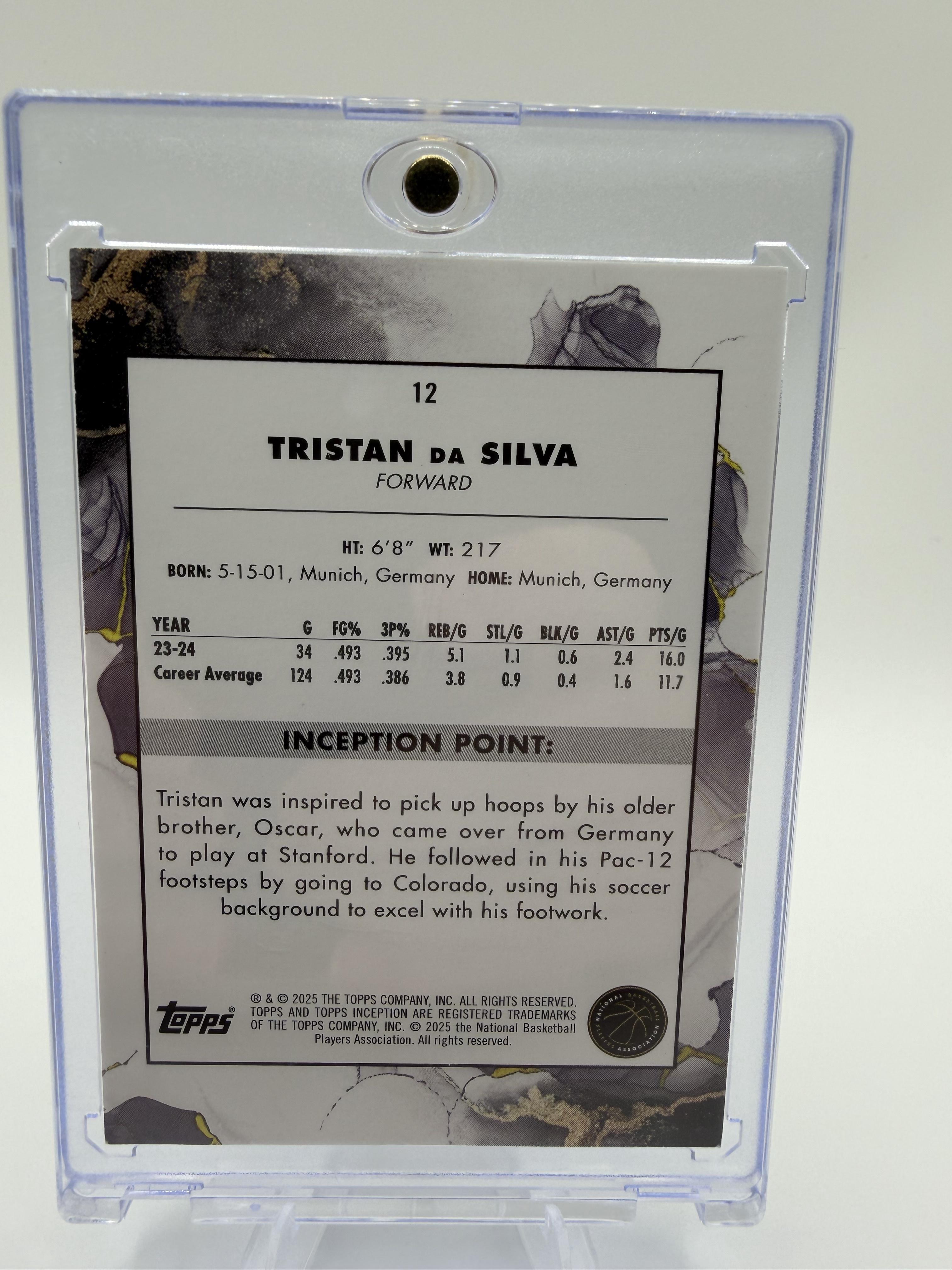 2024-25 Topps Inception Basketball Tristan da Silva RC card #12 Orlando Magic