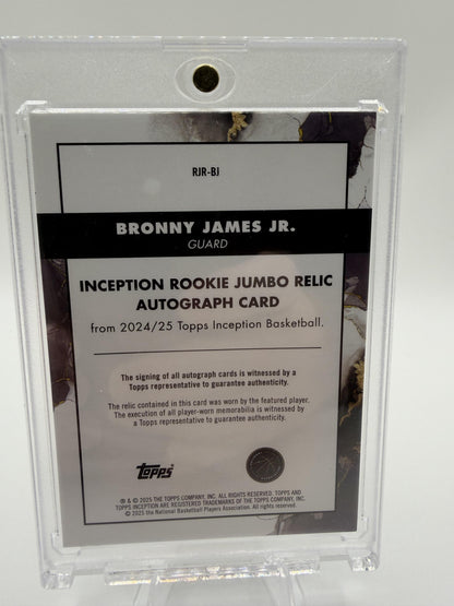 2024-25 Topps Inception Bronny James Jr RPA Jumbo Relic Auto card /50 #RJR-BJ
