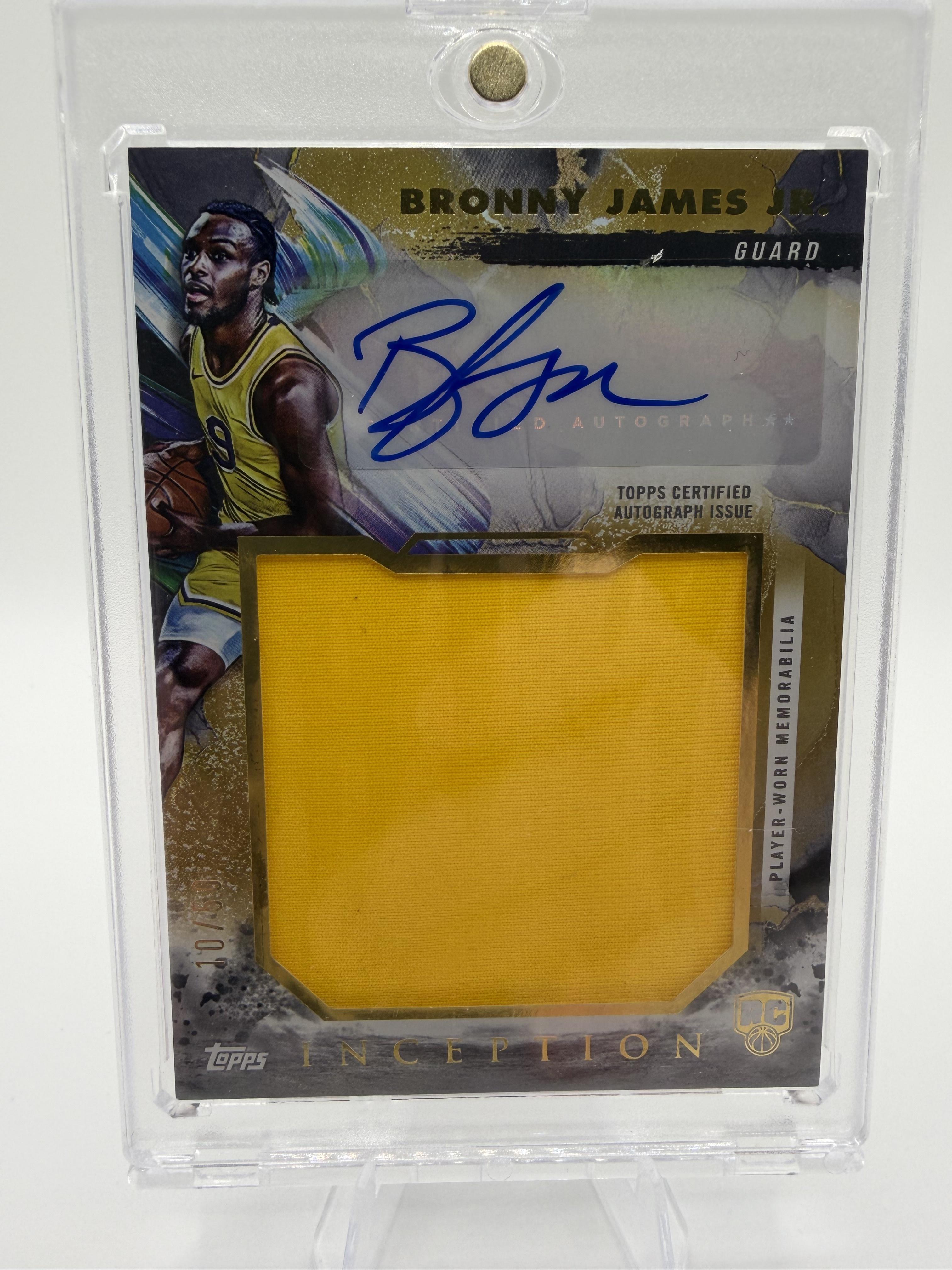 2024-25 Topps Inception Bronny James Jr RPA Jumbo Relic Auto card /50 #RJR-BJ