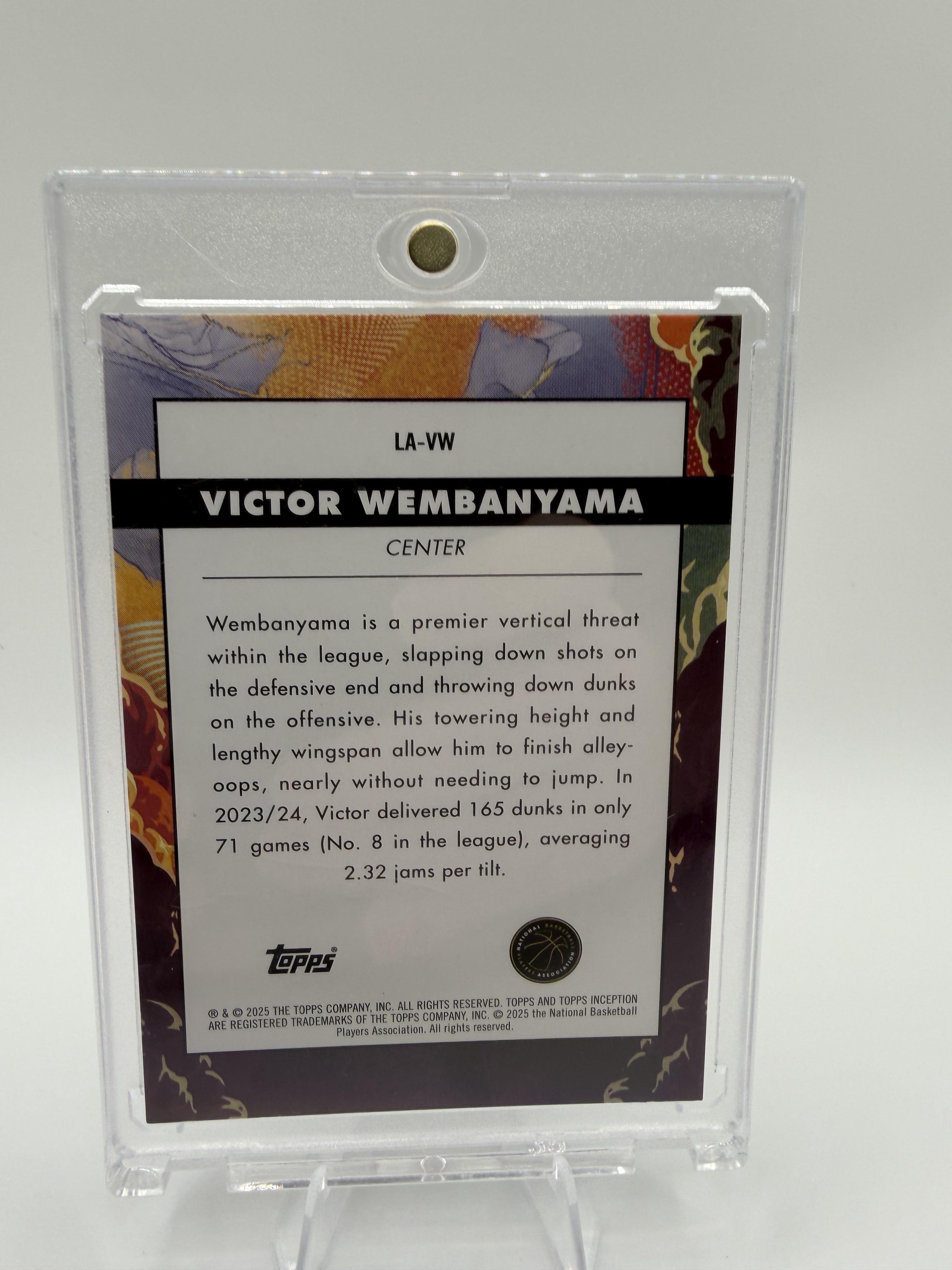 2024-25 Topps Inception Victor Wembanyama Launch card SSP Case Hit #LA-VW Spurs