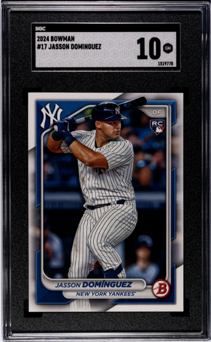 2024 Bowman Jasson Dominguez #17 Rookie RC Card SGC 10 GEM MINT NY Yankees