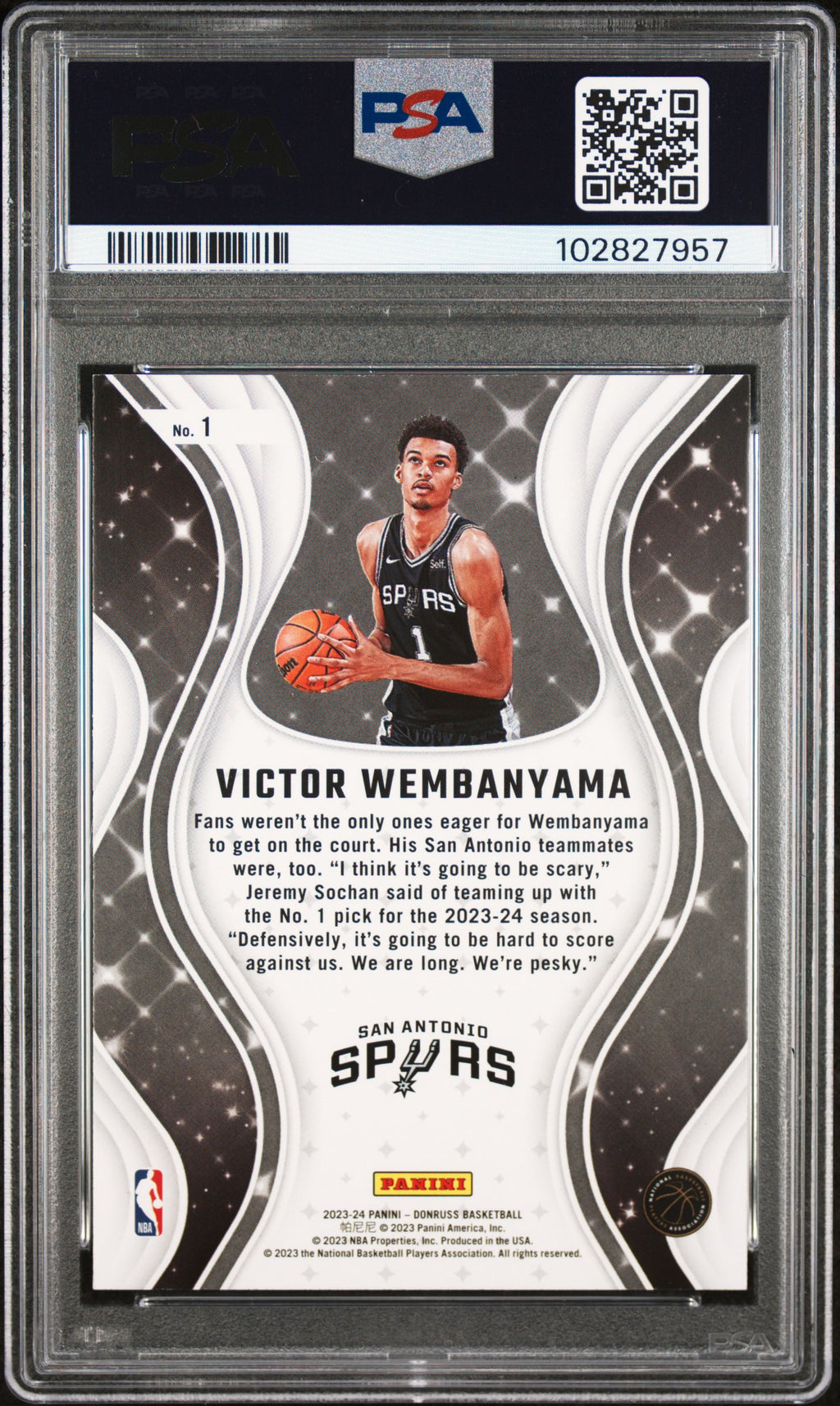 2023 Panini Donruss Victor Wembanyama #1 Magicians RC Card PSA 9 MINT Spurs