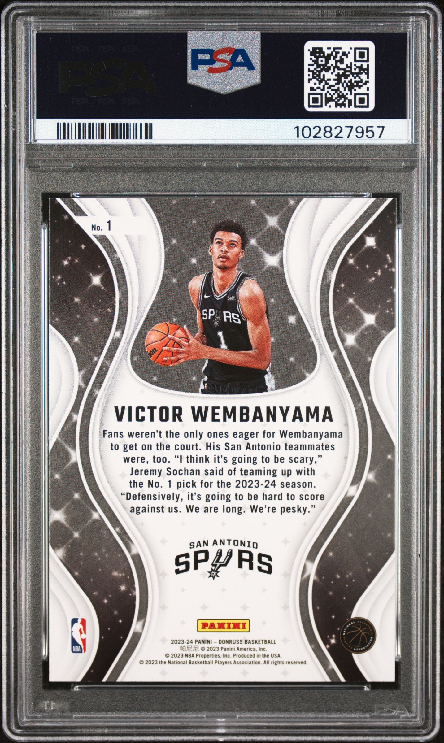 2023 Panini Donruss Victor Wembanyama #1 Magicians RC Card PSA 9 MINT Spurs