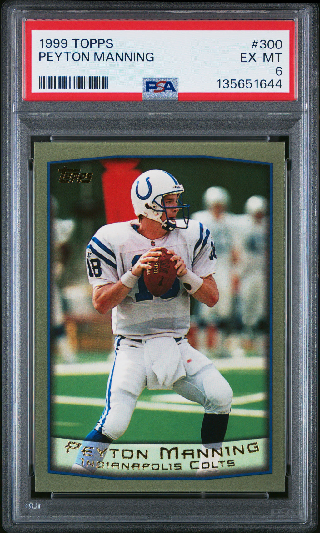 1999 Topps Peyton Manning #300 Football Card PSA 6 EX-MT Colts HOF 2nd Year