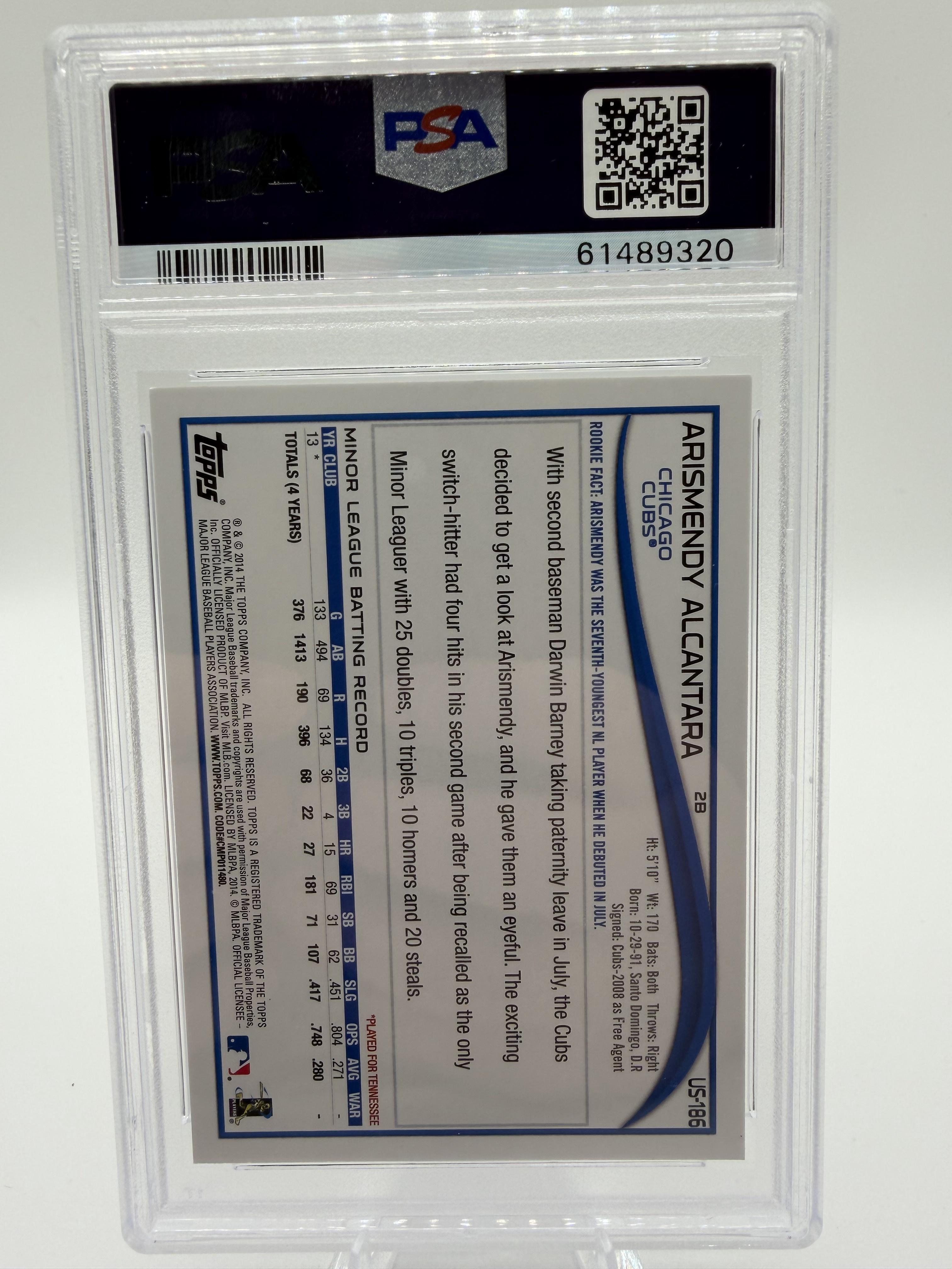 2014 Topps Update Arismendy Alcantara #US186 Rookie RC Card PSA 10 GEM MINT Cubs