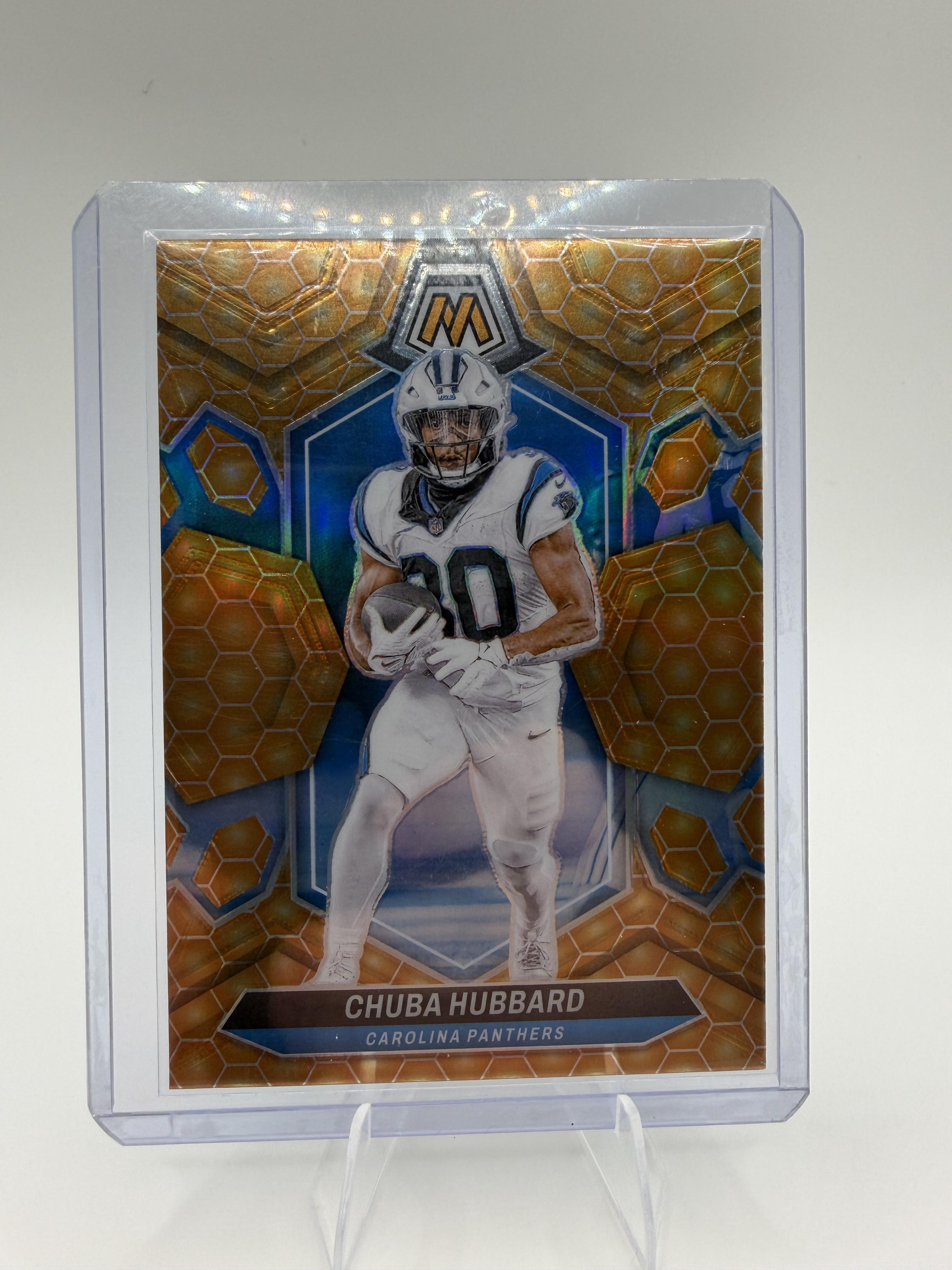 2024 Panini Mosaic Chuba Hubbard #30 Honeycomb Parallel Prizm Card Panthers SSP