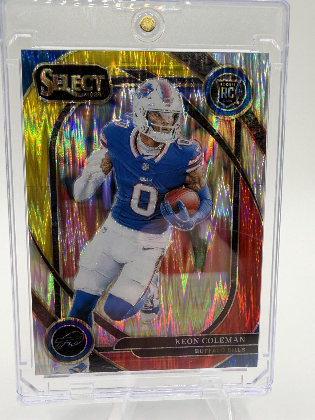 2024 Select Keon Coleman  Club Level Red Yellow Shock Prizm Card #280 Bills RC