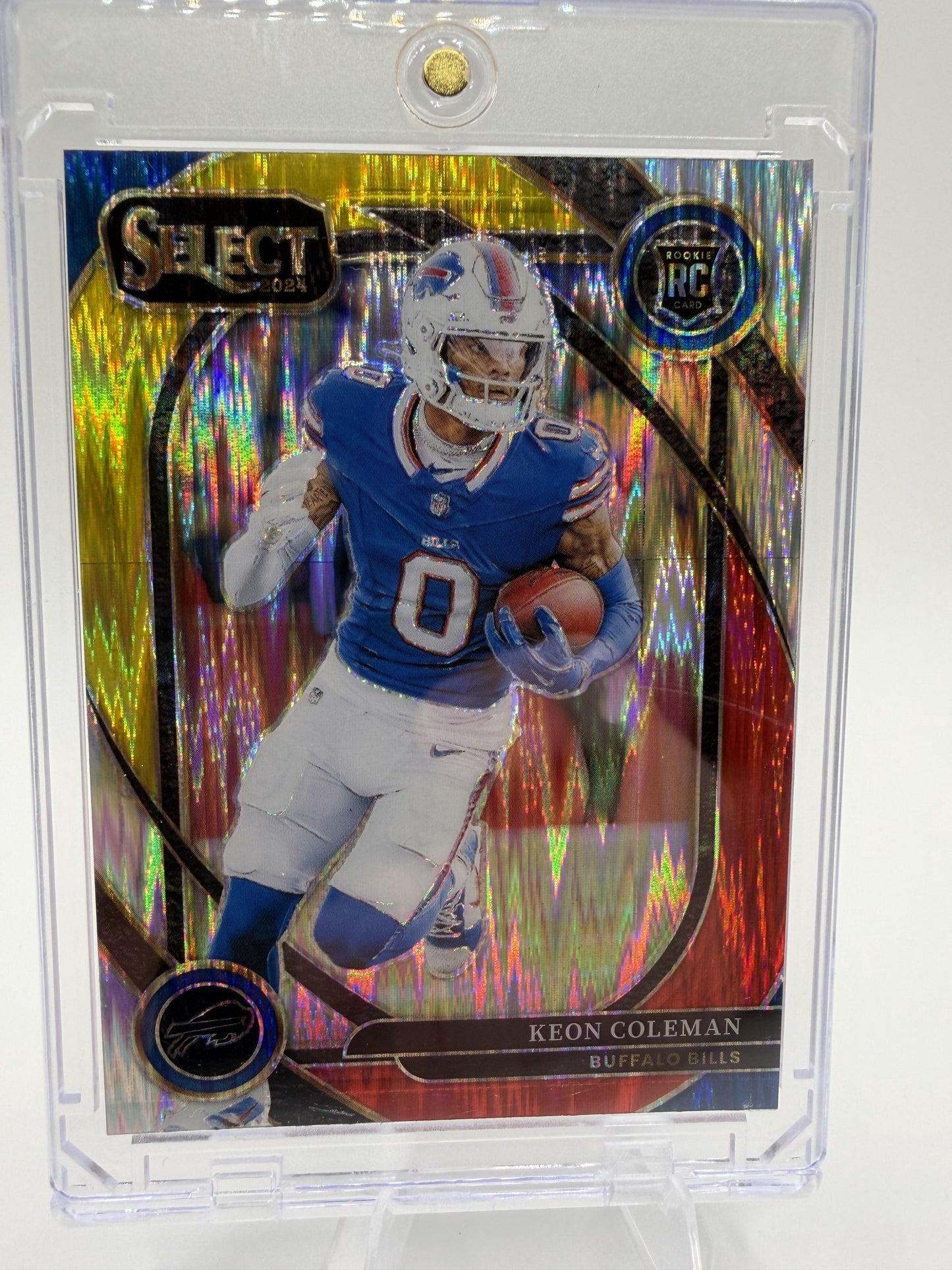 2024 Select Keon Coleman  Club Level Red Yellow Shock Prizm Card #280 Bills RC