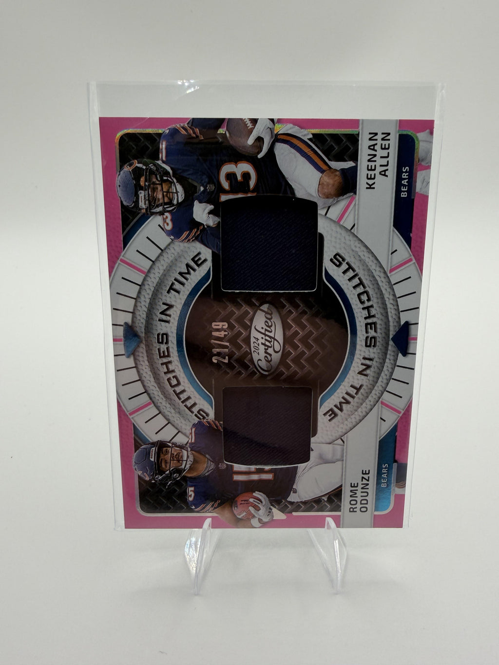2024 Certified Rome Odunze Keenan Allen Dual Relic Card /49 Stitches In Time
