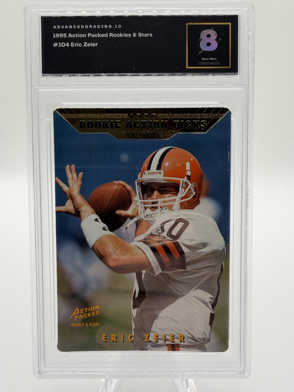 1995 Action Packed Rookies & Stars Eric Zeier #104 Card Advanced Grading 8 RC