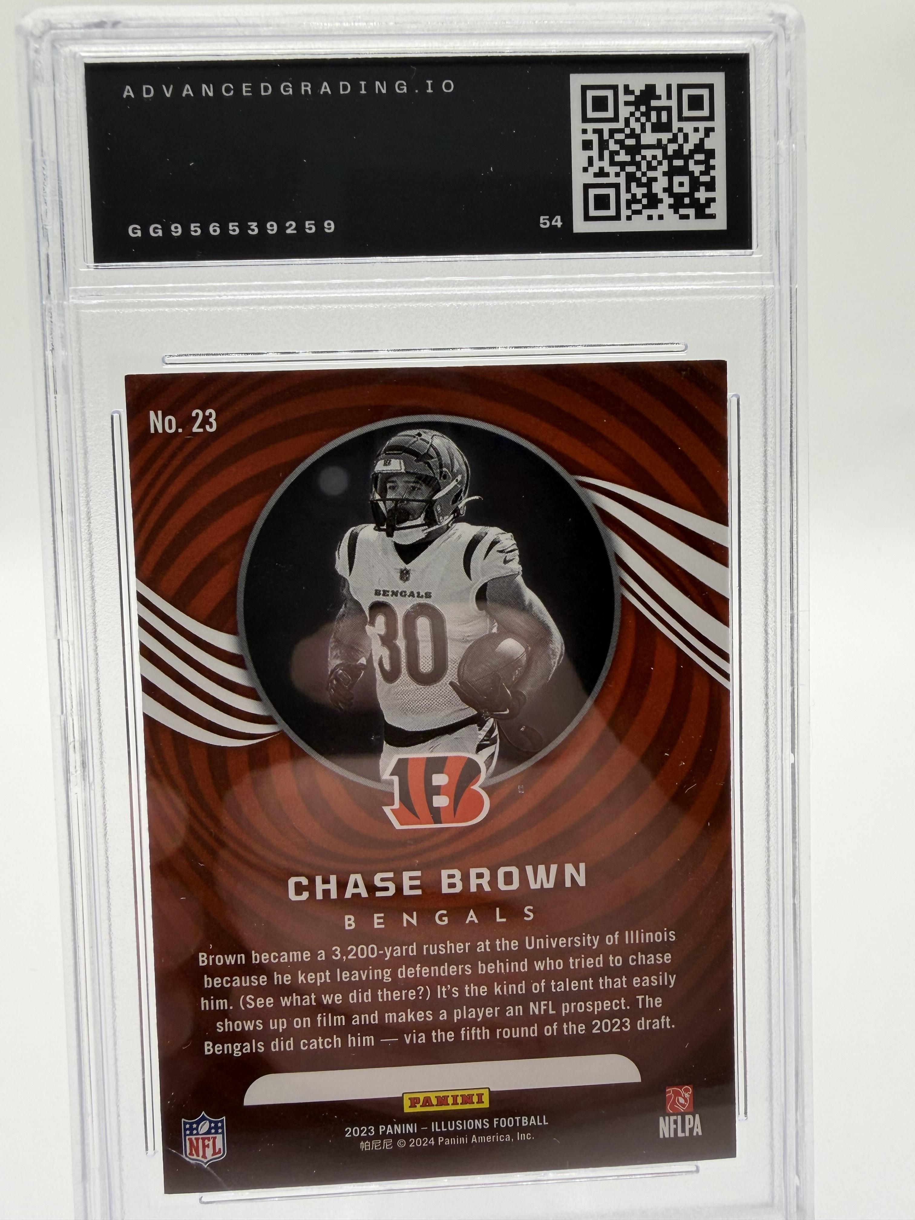 2023 Panini Illusions Chase Brown #23 Card Advanced Grading 8 Bengals Rookie RC
