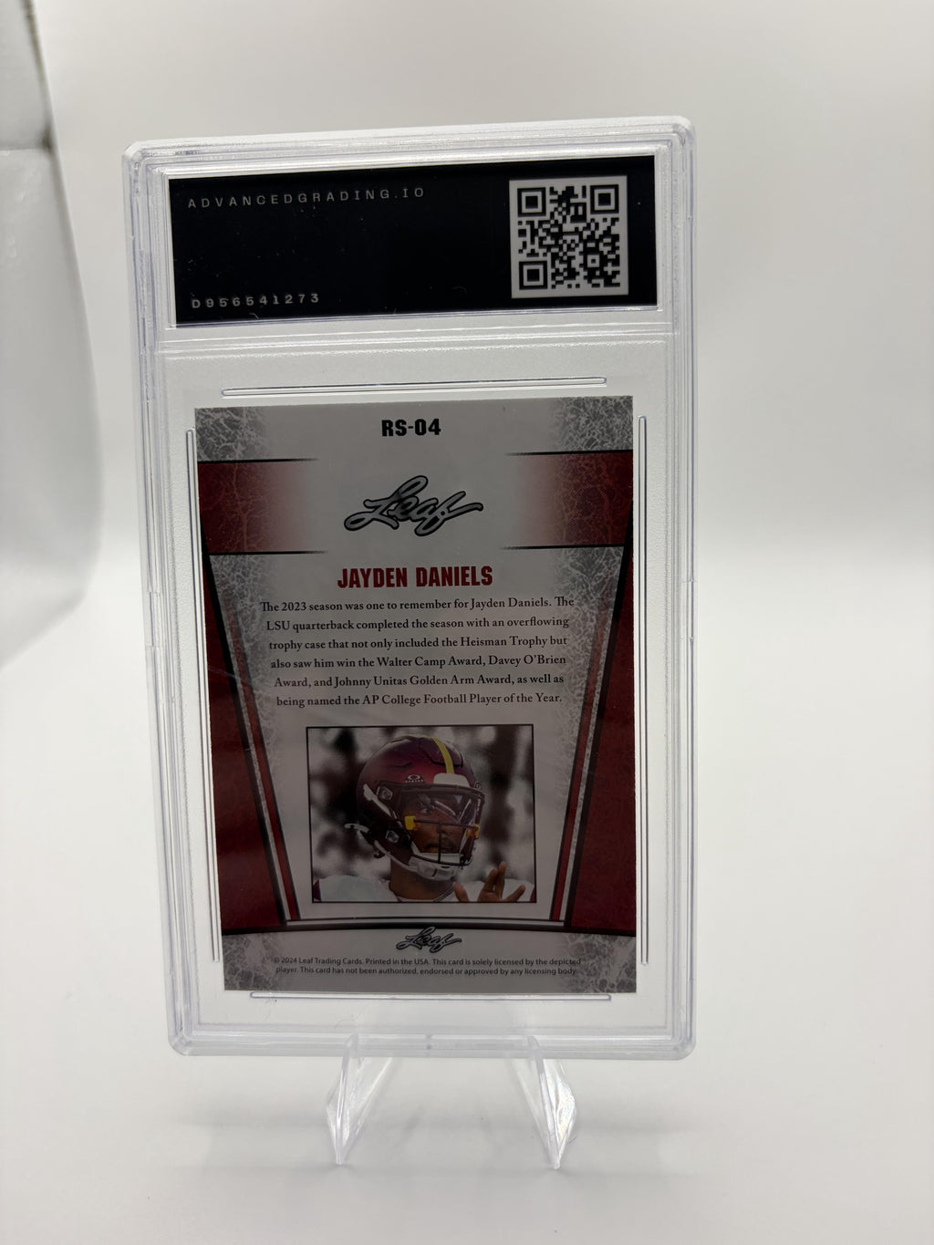 2024 Leaf Jayden Daniels #RS-04 Card Advanced Grading 10 GEM MINT Rookie RC