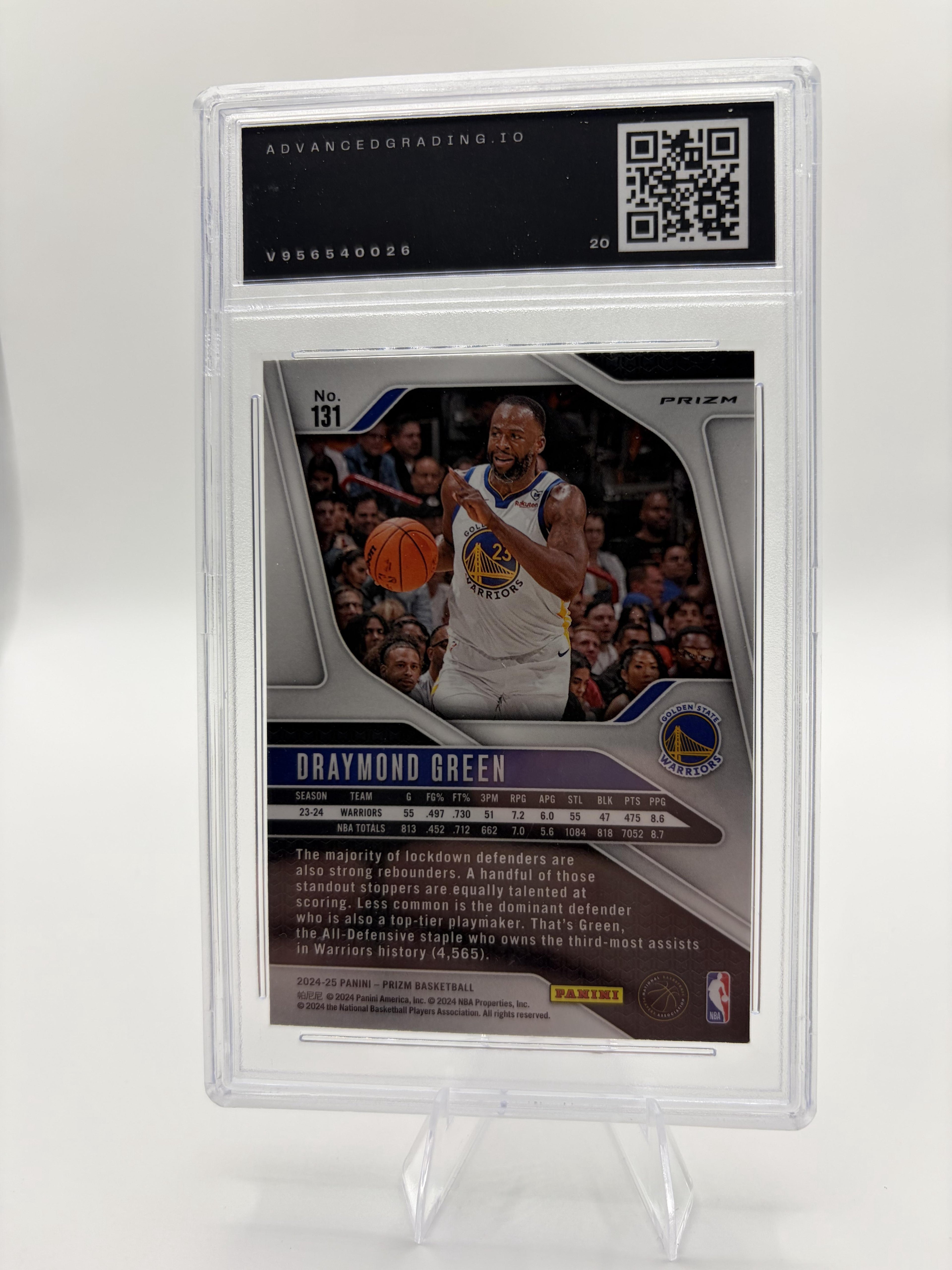 2024-25 Panini Prizm Draymond Green #131 Red Ice Prizm Card AG 9 MINT Warriors