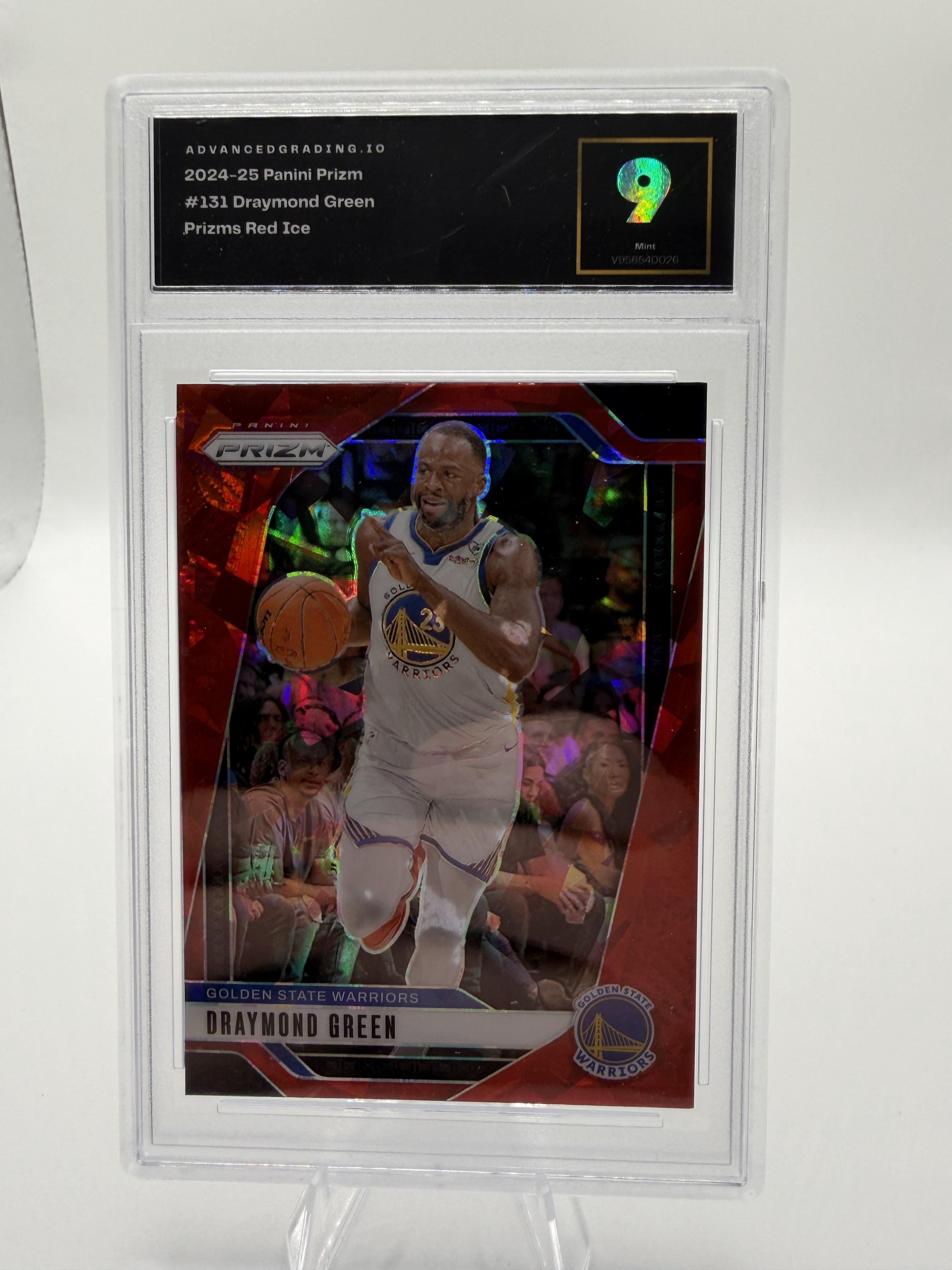 2024-25 Panini Prizm Draymond Green #131 Red Ice Prizm Card AG 9 MINT Warriors