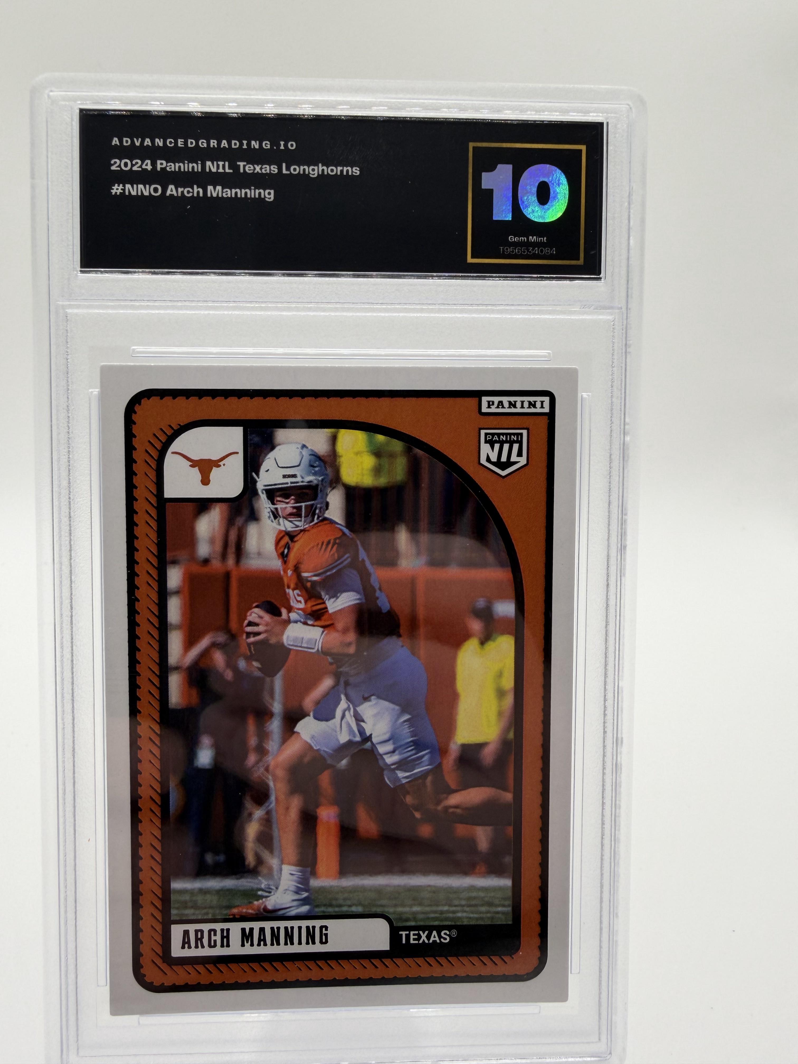 2024 Panini NIL Arch Manning Texas Longhorns Card Advanced Grading 10 GEM MINT