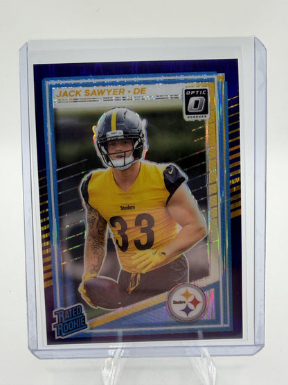 2025 Donruss Optic Jack Sawyer #220 Rated Rookie Purple Shock Prizm RC Card