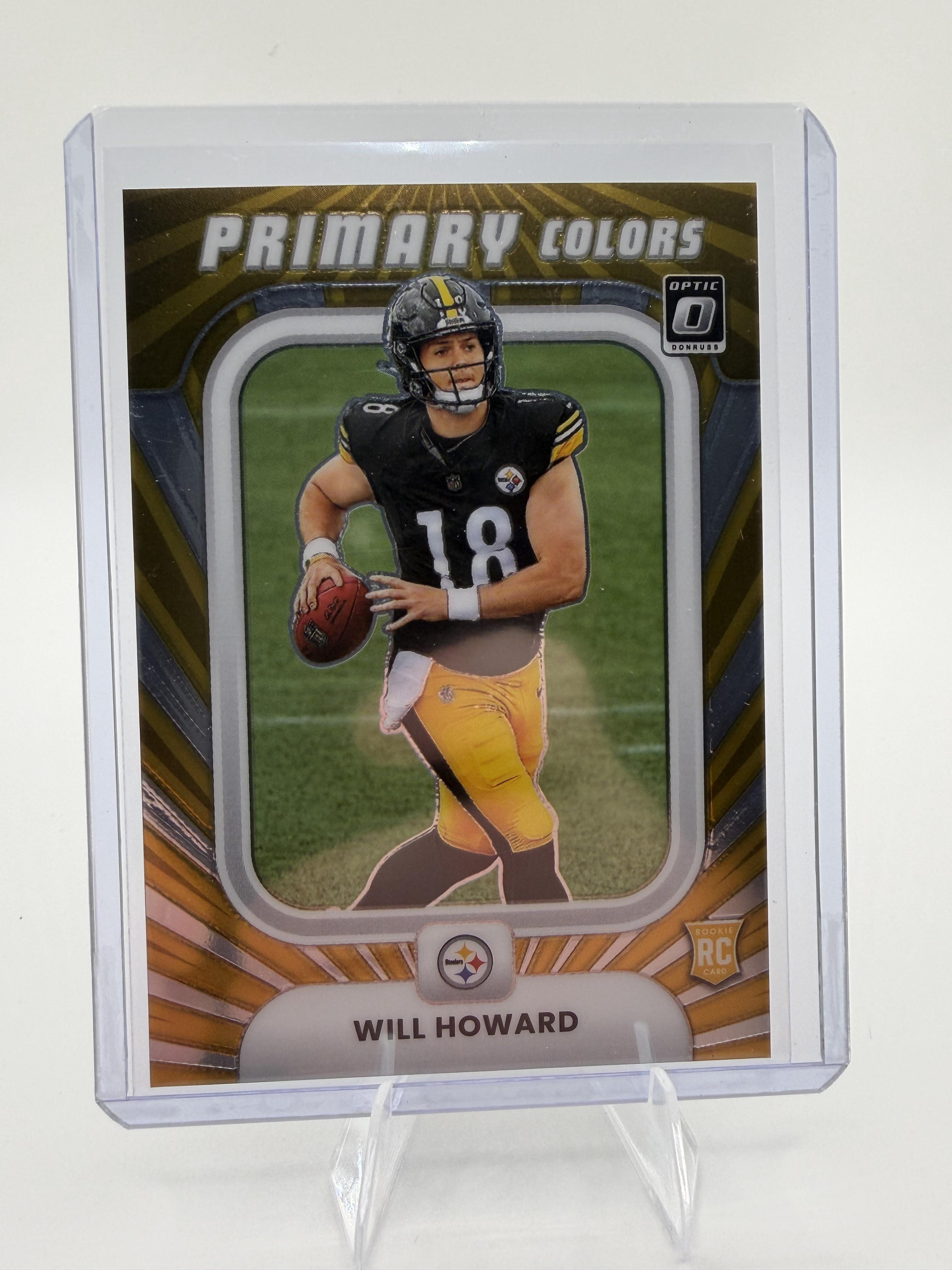 2025 Donruss Optic Will Howard Primary Colors Rookie Card Steelers #13 RC