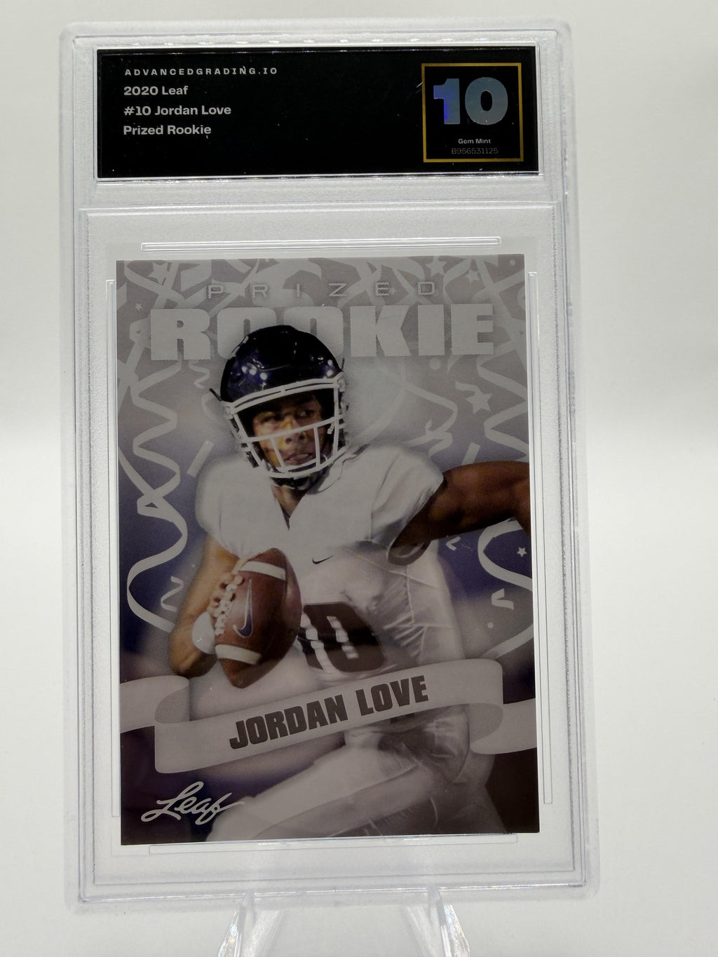 2020 Leaf Prized Rookie Jordan Love #10 Card Advanced Grading 10 GEM MINT RC