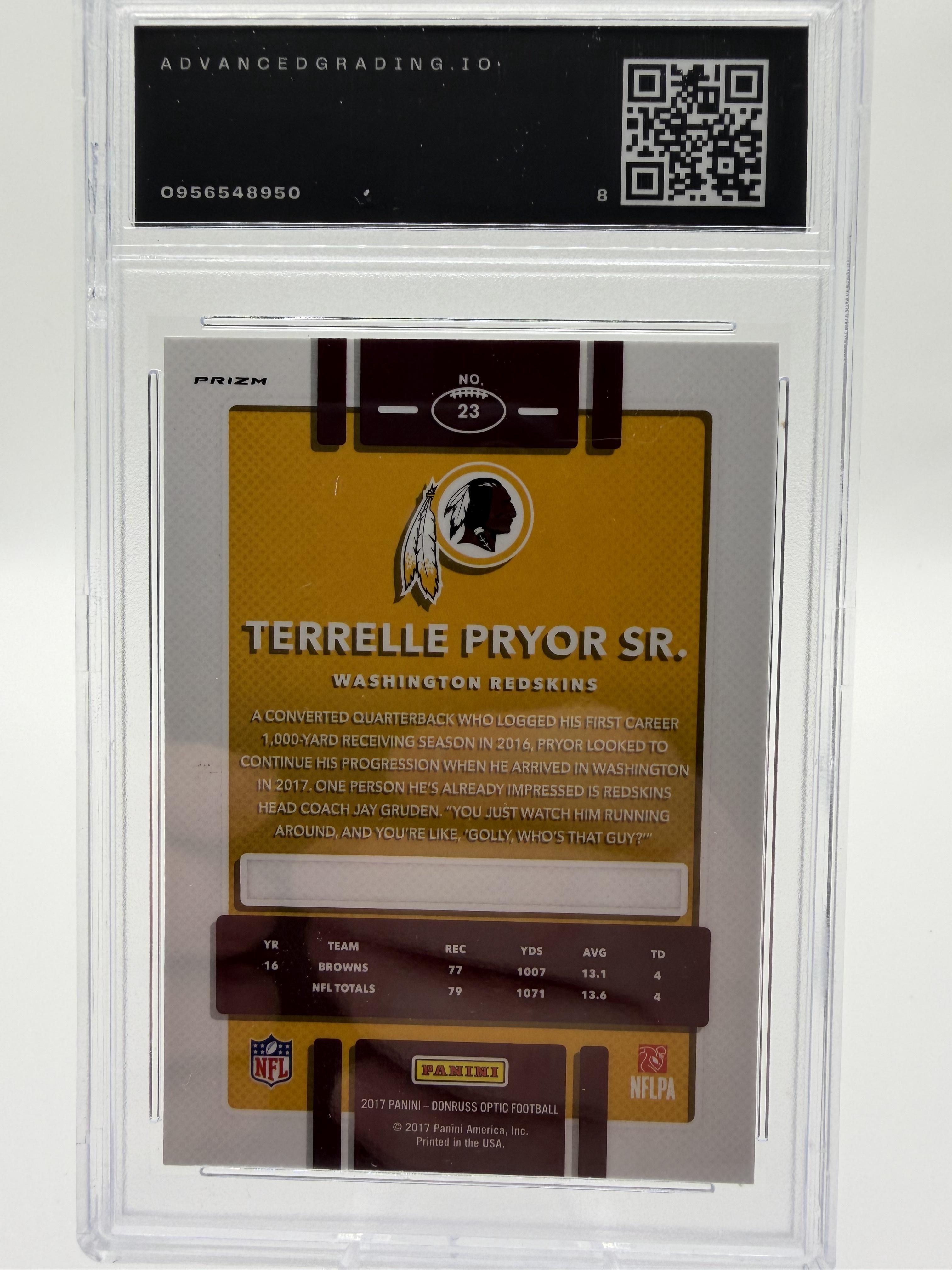 2017 Donruss Optic Terrelle Pryor Sr #23 Holo Prizm Card AG 7 EX Redskins
