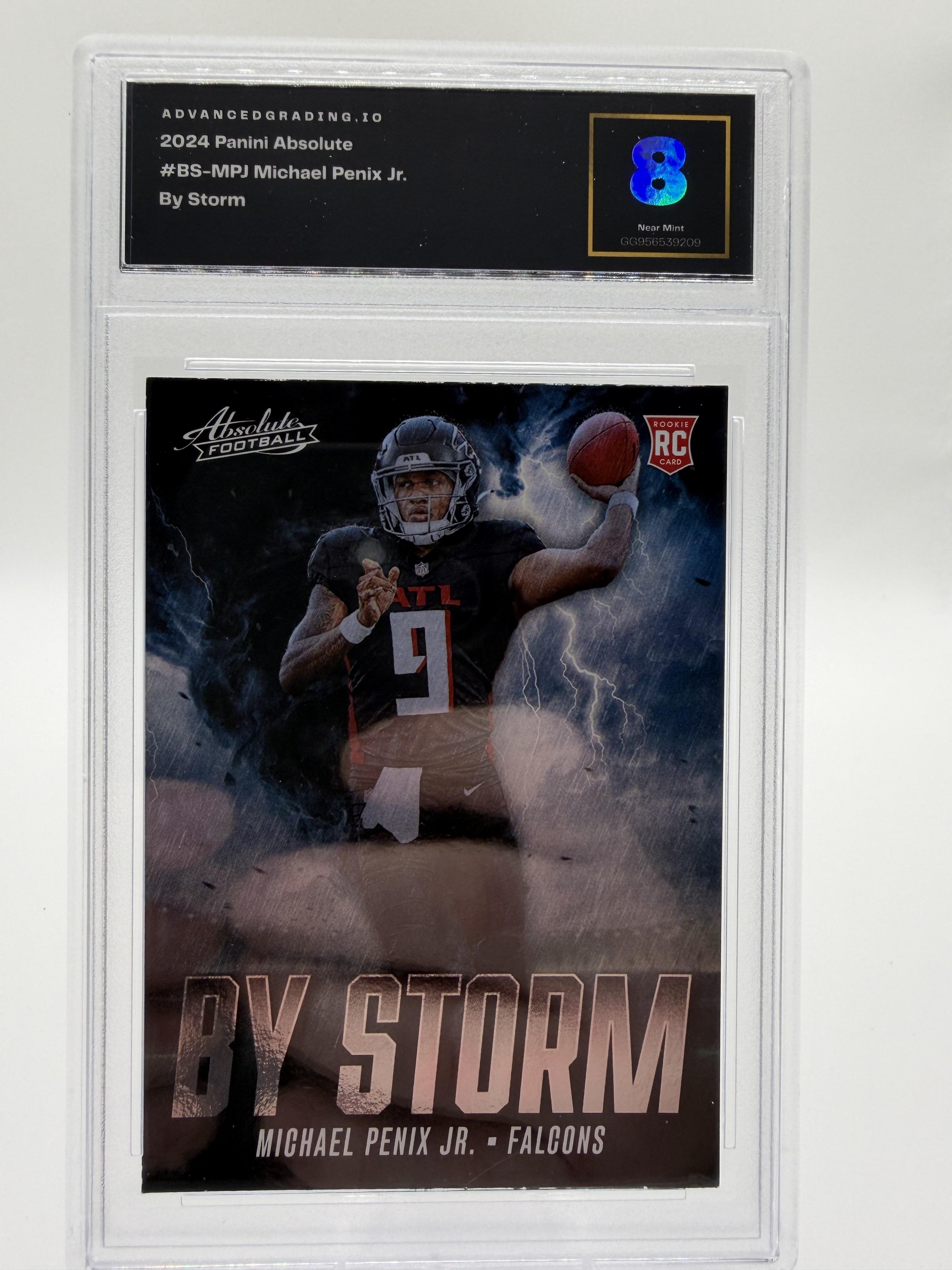 2024 Panini Absolute Michael Penix Jr #BS-MPJ By Storm Rookie Card AG 8 NM
