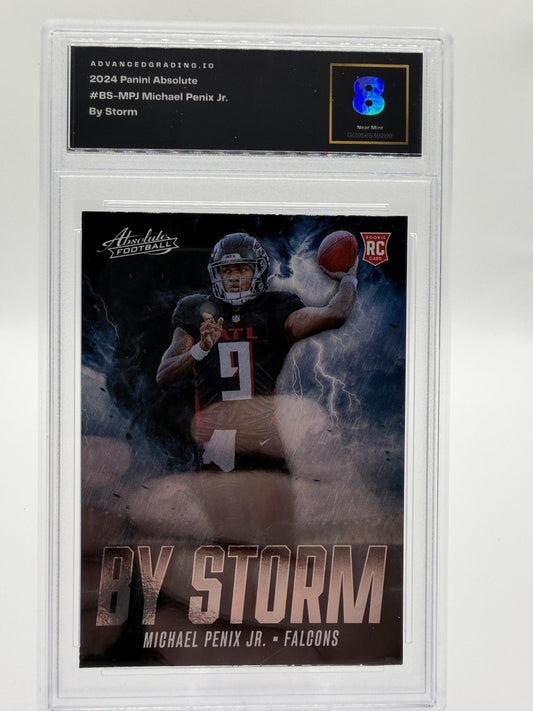 2024 Panini Absolute Michael Penix Jr #BS-MPJ By Storm Rookie Card AG 8 NM