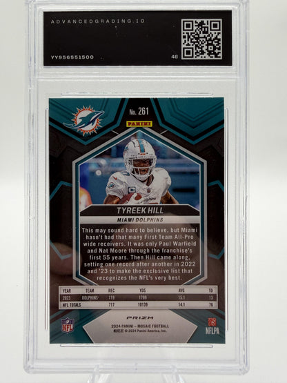 2024 Panini Mosaic Tyreek Hill Reactive Yellow #261 National Pride AG 10 Card