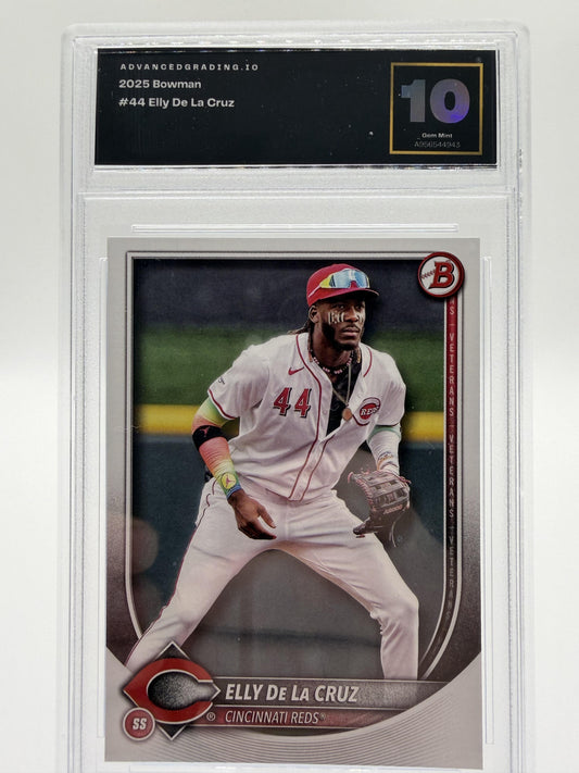 2025 Topps Bowman Elly De La Cruz #44 Cincinnati Reds Card Gem Mint 10