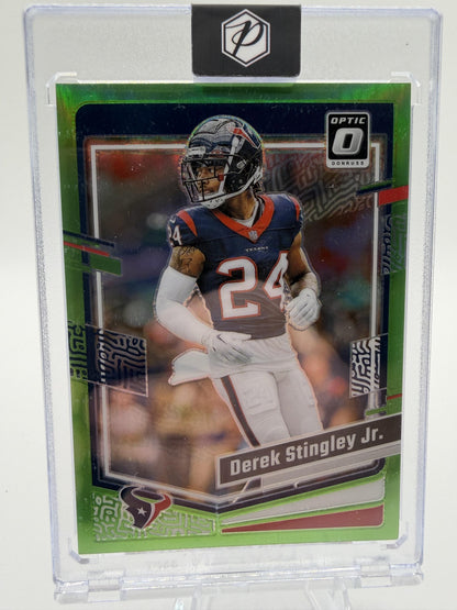 2023 Panini Donruss Optic Derek Stingley Jr. Green Velocity Prizm Card 13/20