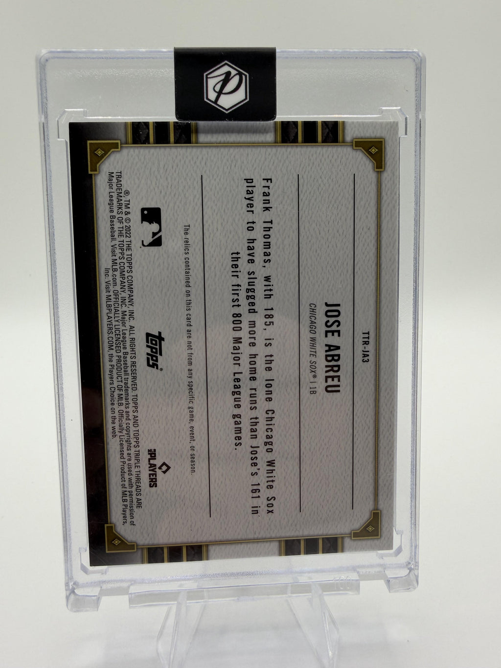 2022 Topps Triple Threads Jose Abreu Frank Thomas Jersey Relic Card /27