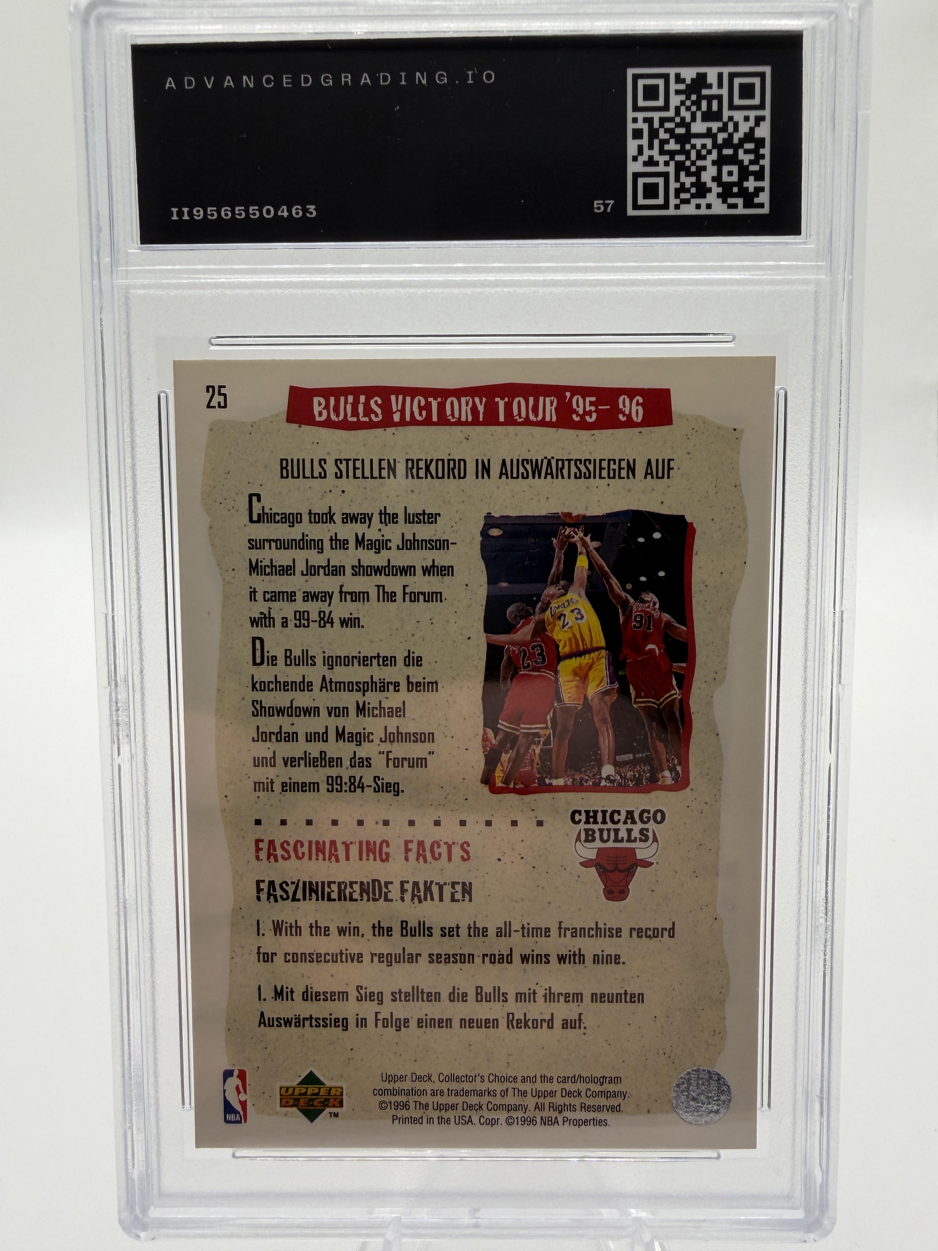 1996-97 Collector's Choice Michael Jordan #25 Bulls Victory Tour Card Mint 9