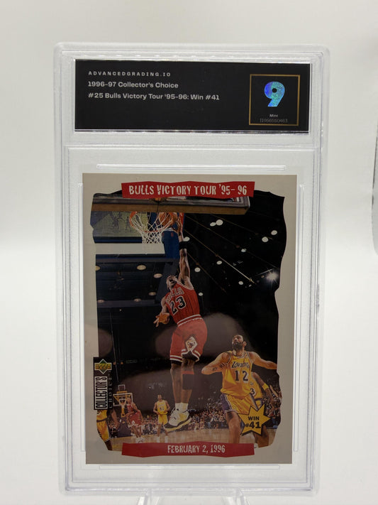 1996-97 Collector's Choice Michael Jordan #25 Bulls Victory Tour Card Mint 9