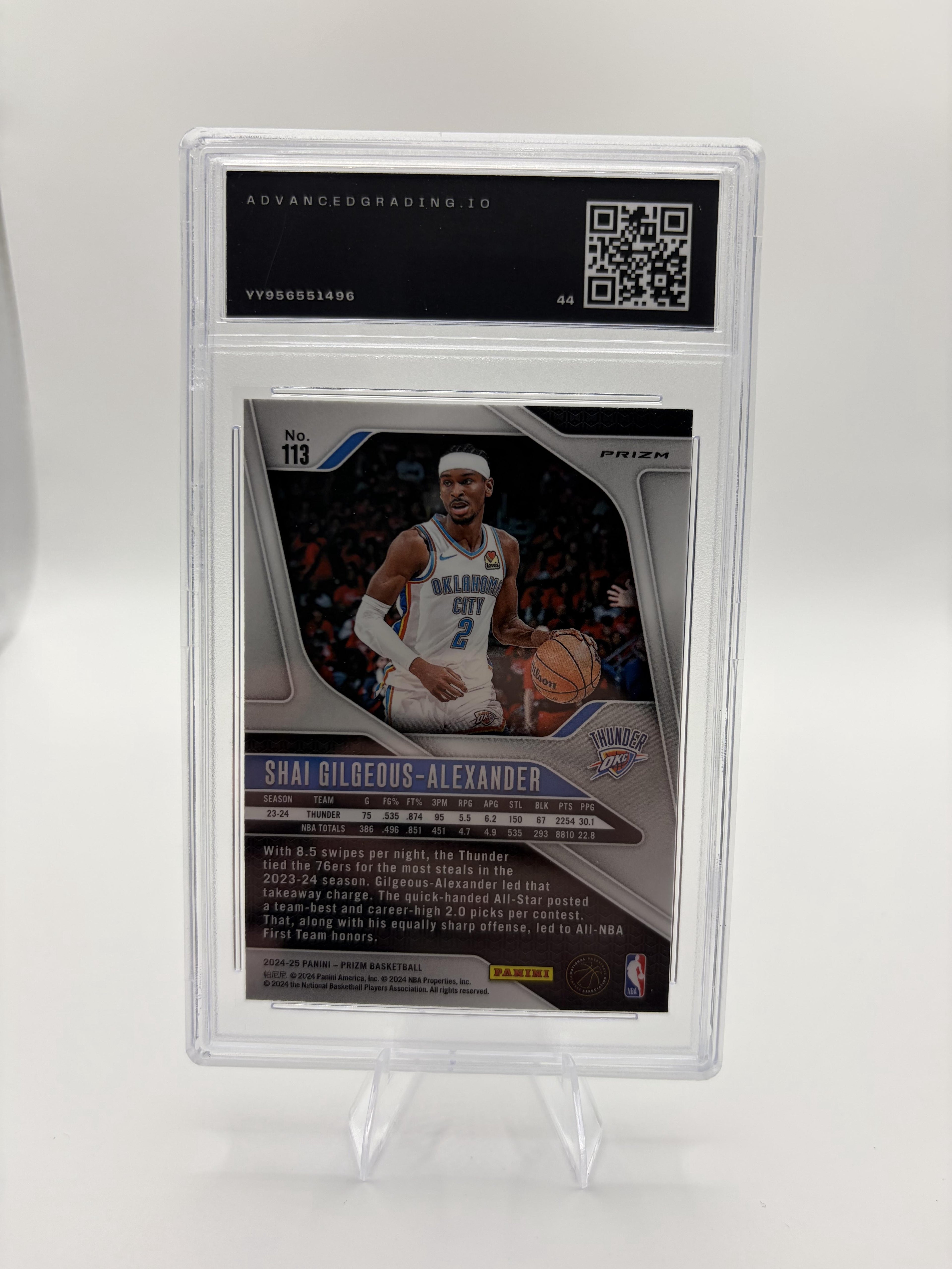 2024 Panini Prizm Shai Gilgeous-Alexander Red White Blue Prizm Card AG  Mint 10