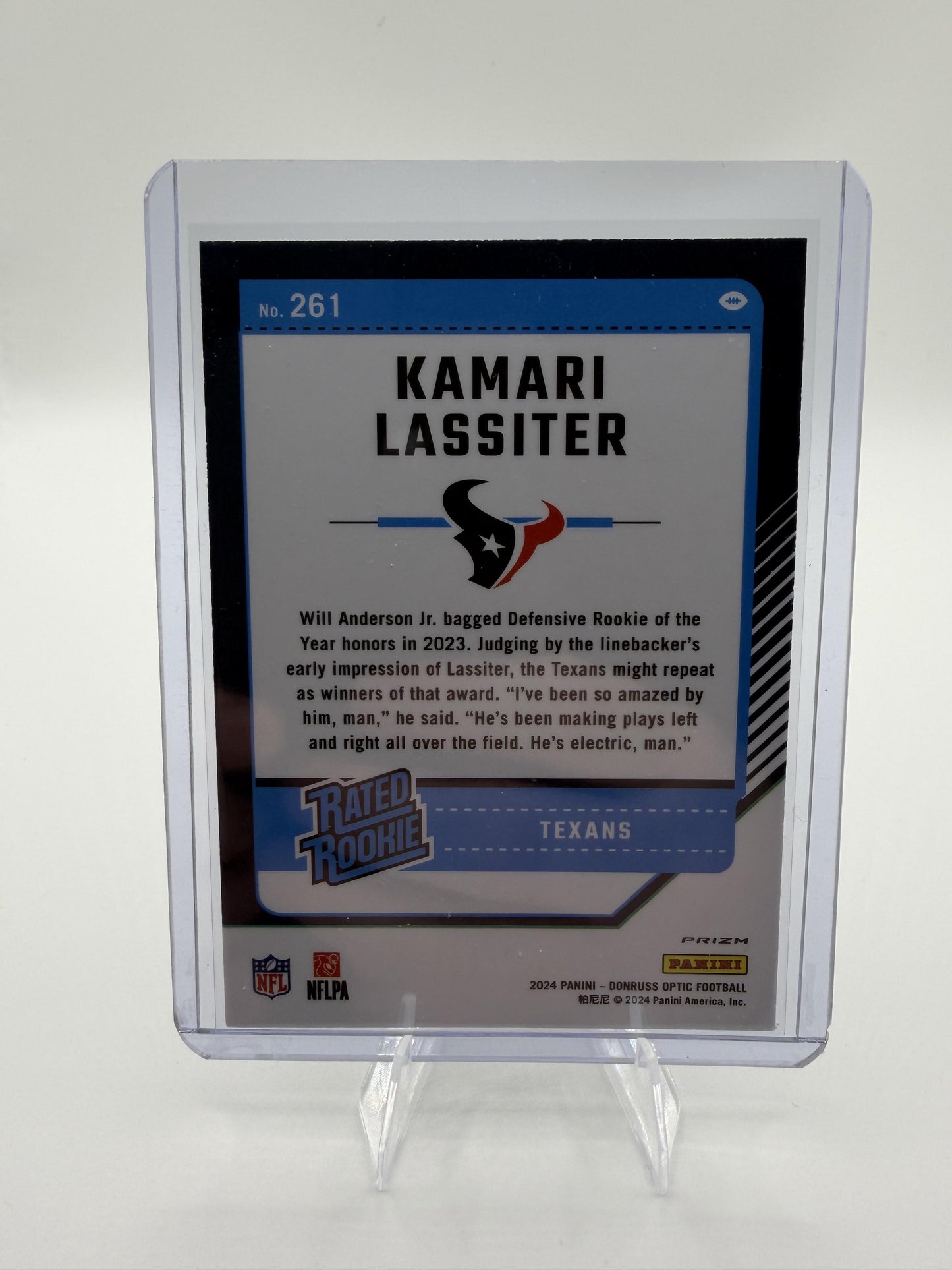 2024 Panini Donruss Optic Kamari Lassiter Rated Rookie Blue Stars Prizm Card