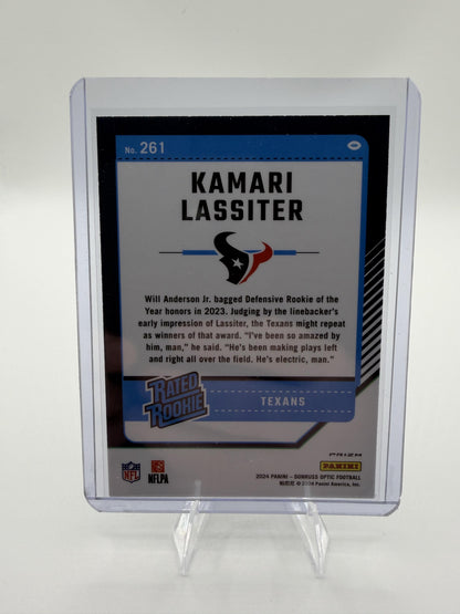 2024 Panini Donruss Optic Kamari Lassiter Rated Rookie Blue Stars Prizm Card