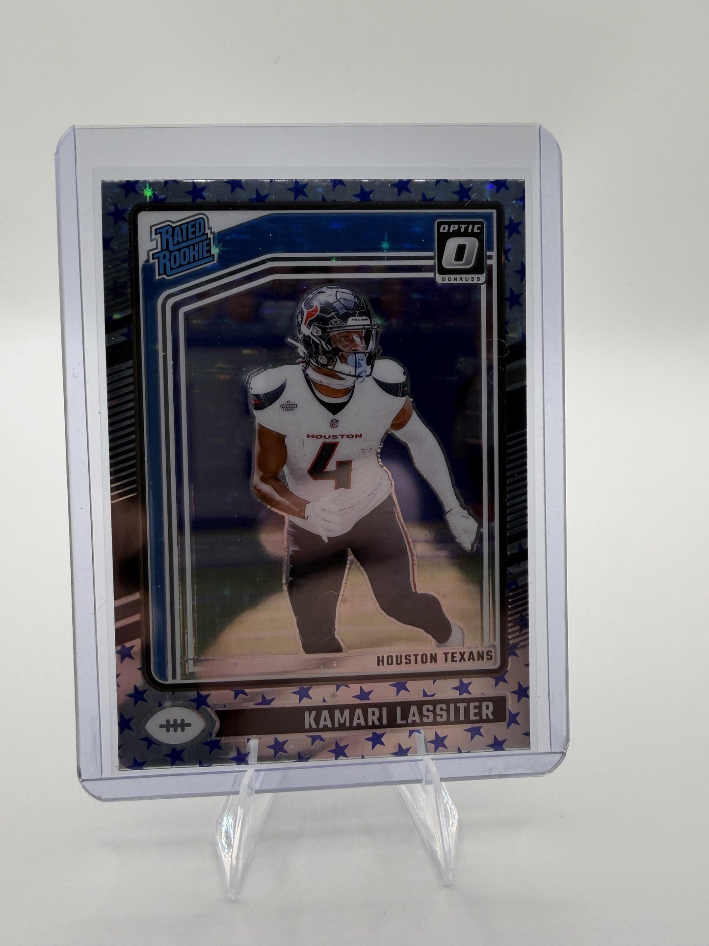 2024 Panini Donruss Optic Kamari Lassiter Rated Rookie Blue Stars Prizm Card