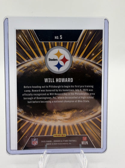 2025 Panini Rookies & Stars Will Howard Stellar Rookies RC Card #5 Steelers