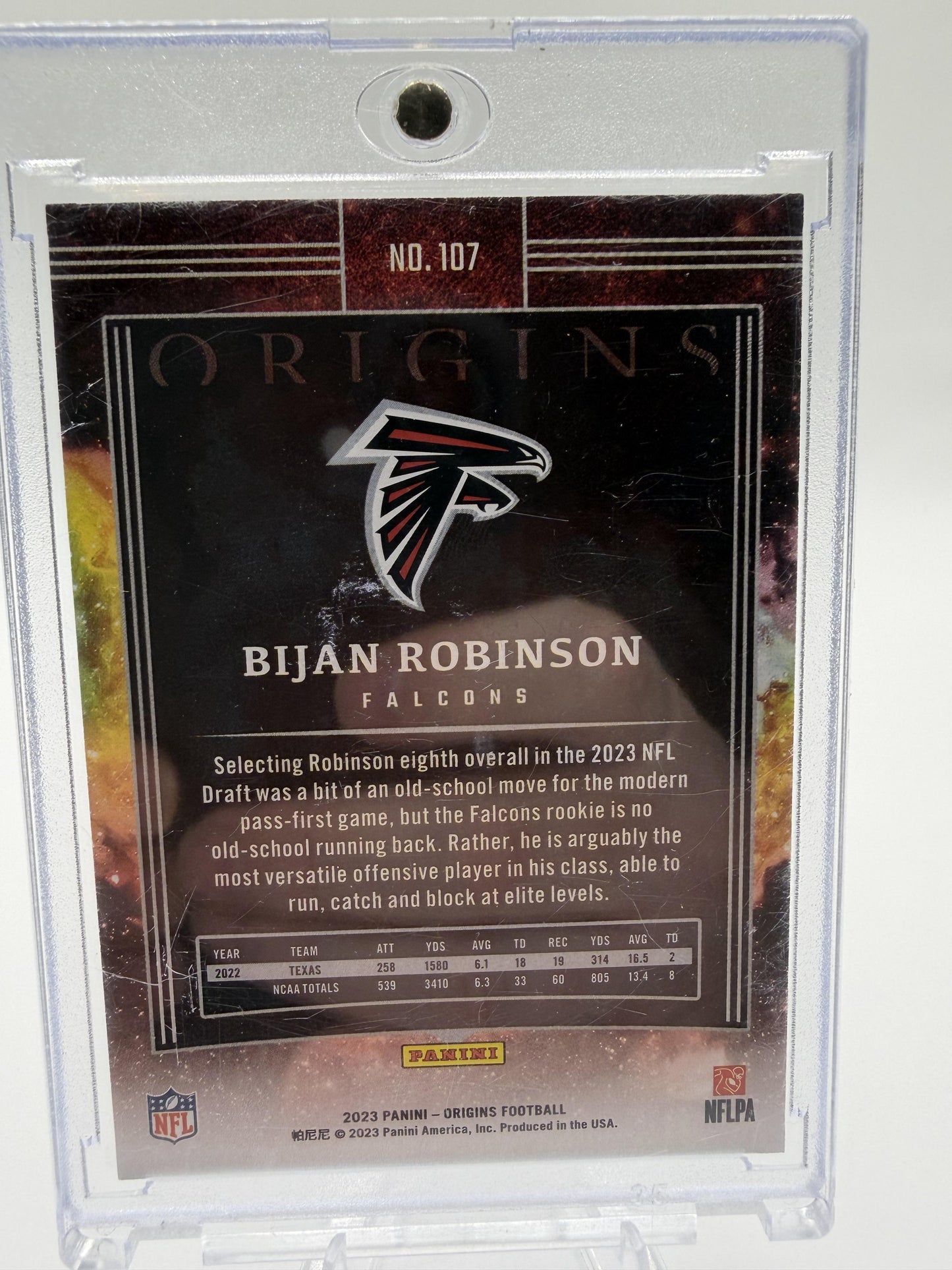 2023 Panini Origins Bijan Robinson Falcons RC Rookie Card #107