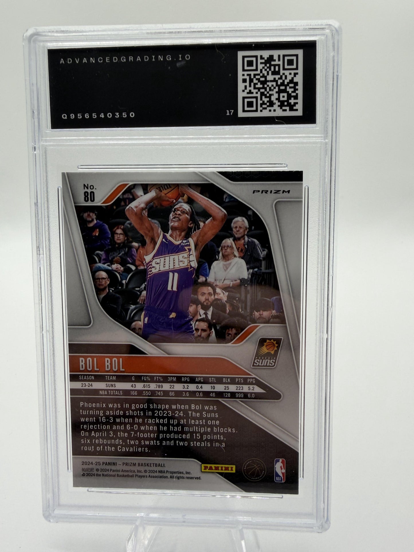 2024 Panini Prizm Bol Bol Red White and Blue Prizm Card #80 AG 10 GEM MINT