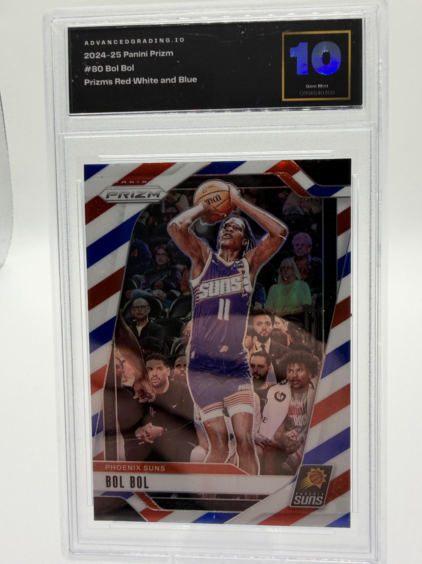 2024 Panini Prizm Bol Bol Red White and Blue Prizm Card #80 AG 10 GEM MINT