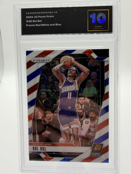 2024 Panini Prizm Bol Bol Red White and Blue Prizm Card #80 AG 10 GEM MINT