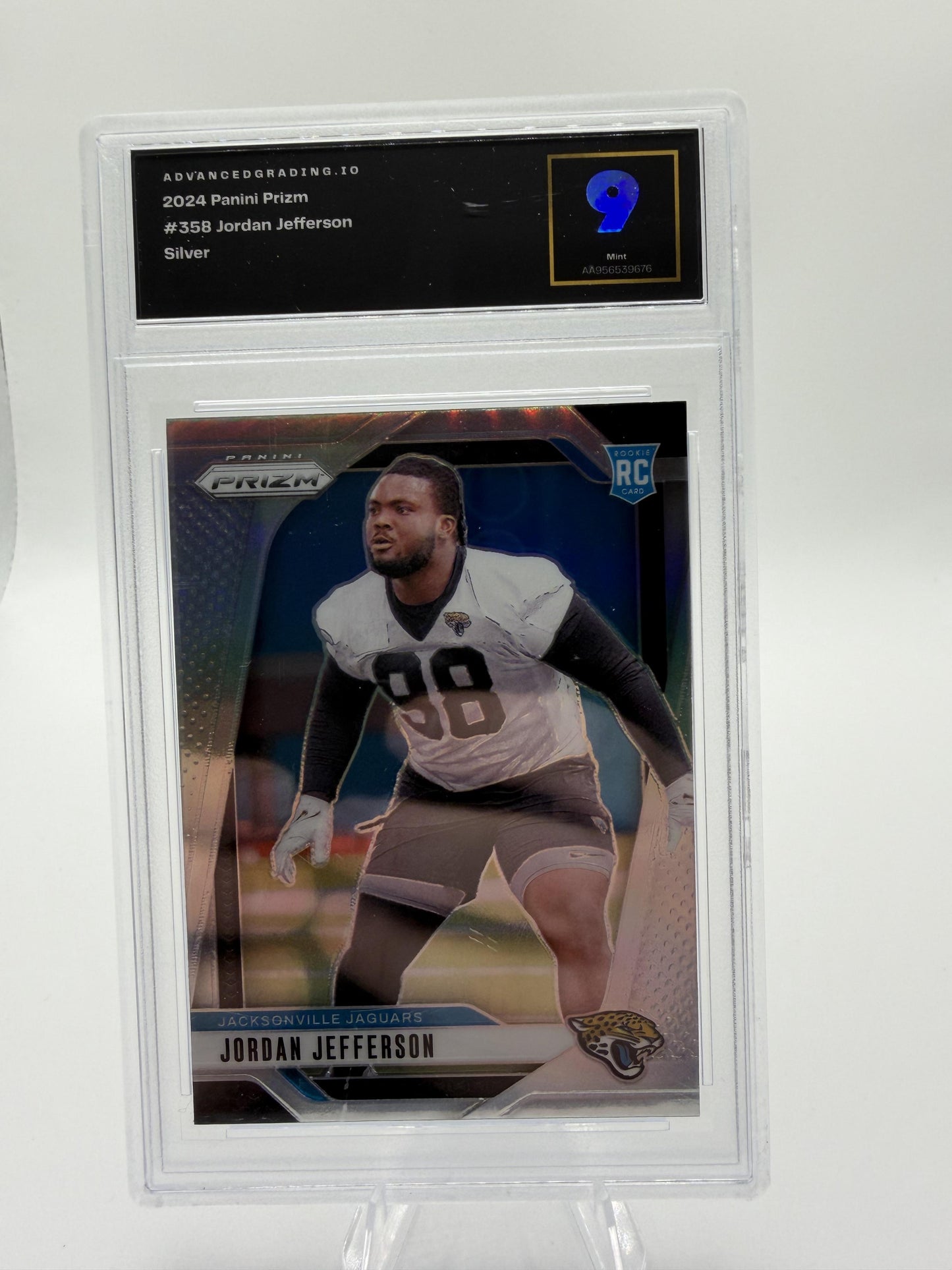 2024 Panini Prizm Jordan Jefferson Silver Prizm RC Card #358 AG 9 MINT