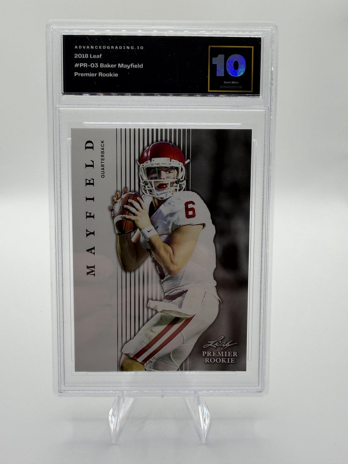 2018 Leaf Baker Mayfield Premier Rookie Card #PR-03 GEM 10 RC Oklahoma