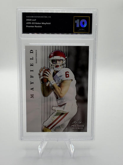 2018 Leaf Baker Mayfield Premier Rookie Card #PR-03 GEM 10 RC Oklahoma