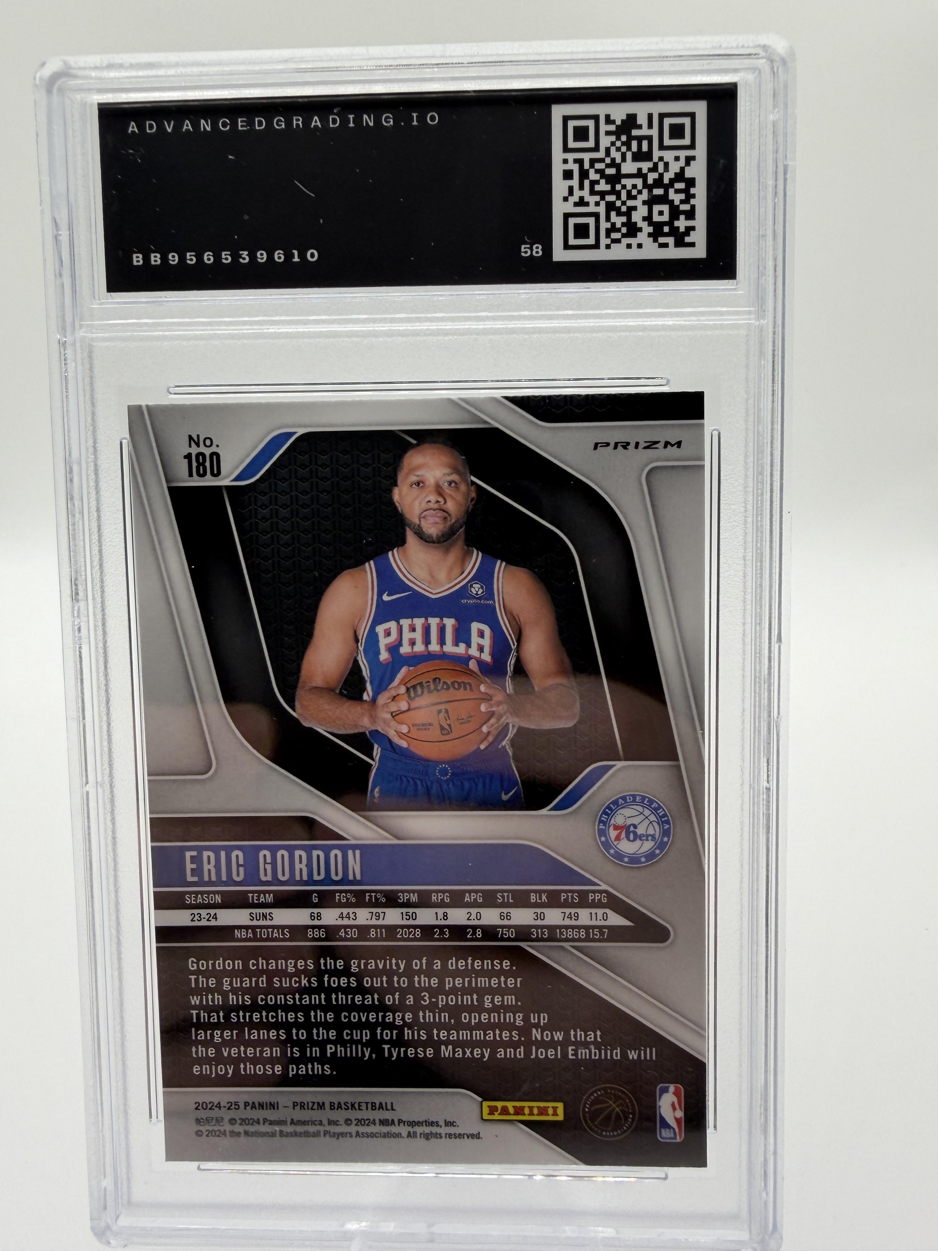 2024-25 Panini Prizm Eric Gordon Red White and Blue Prizm Card #180 MINT 9