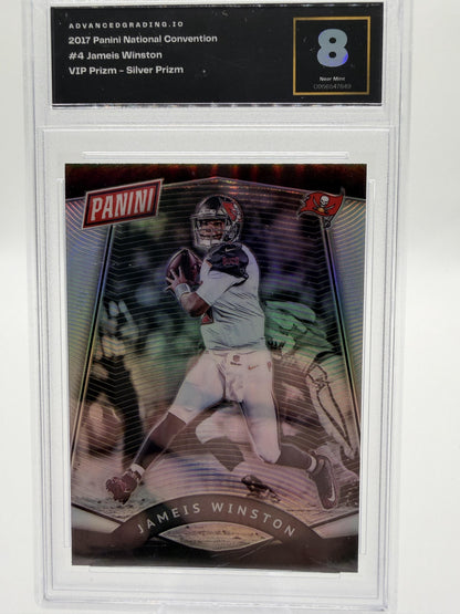 2017 Panini National Convention Jameis Winston VIP Silver Prizm Card #4 AG 8