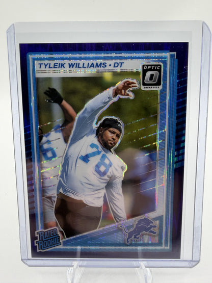 2025 Donruss Optic Tyleik Williams Rated Rookie Purple Shock Prizm Card #246