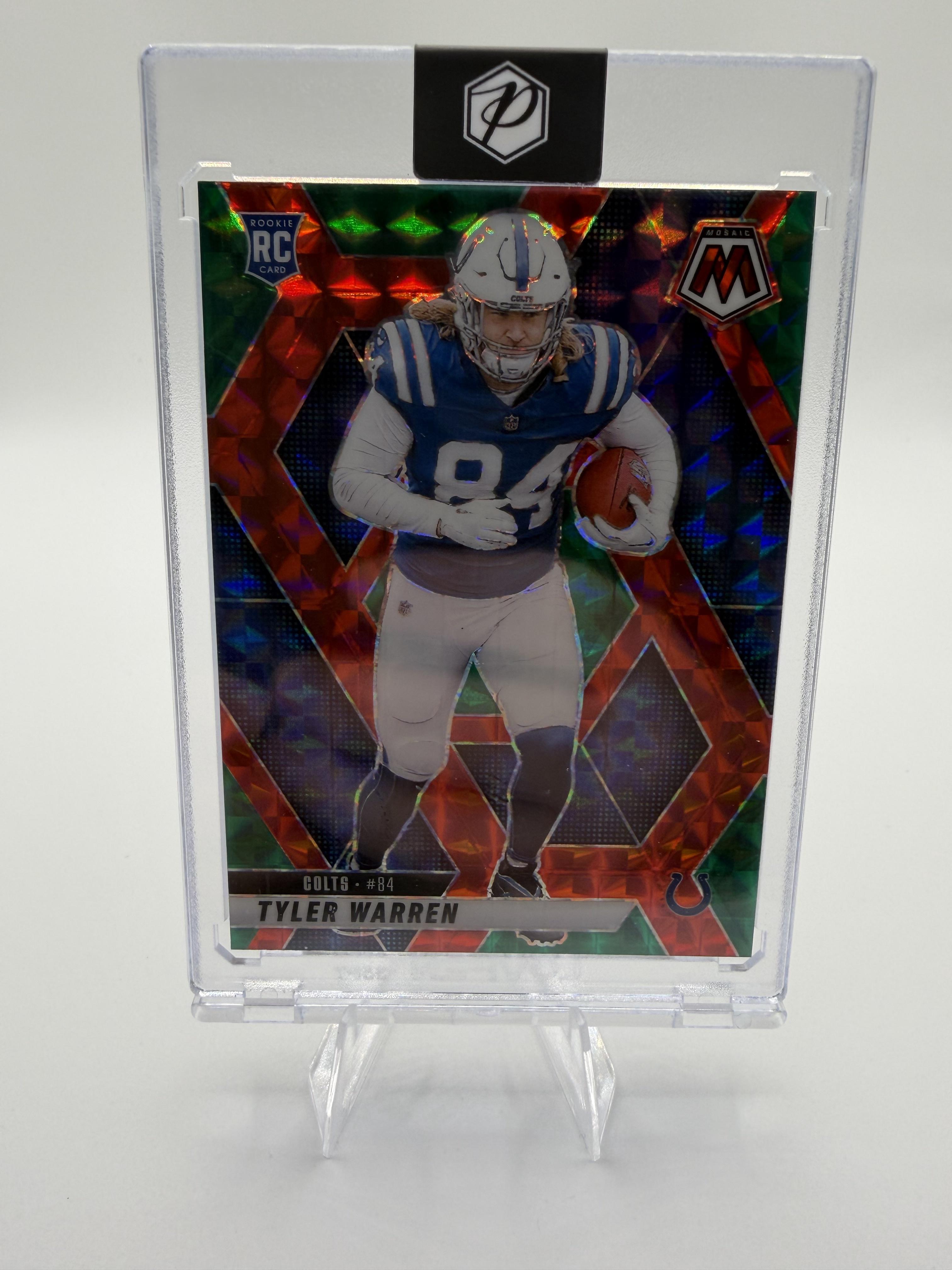2025 Panini Mosaic Tyler Warren Colts RC #354 Red Mosaic Prizm Card