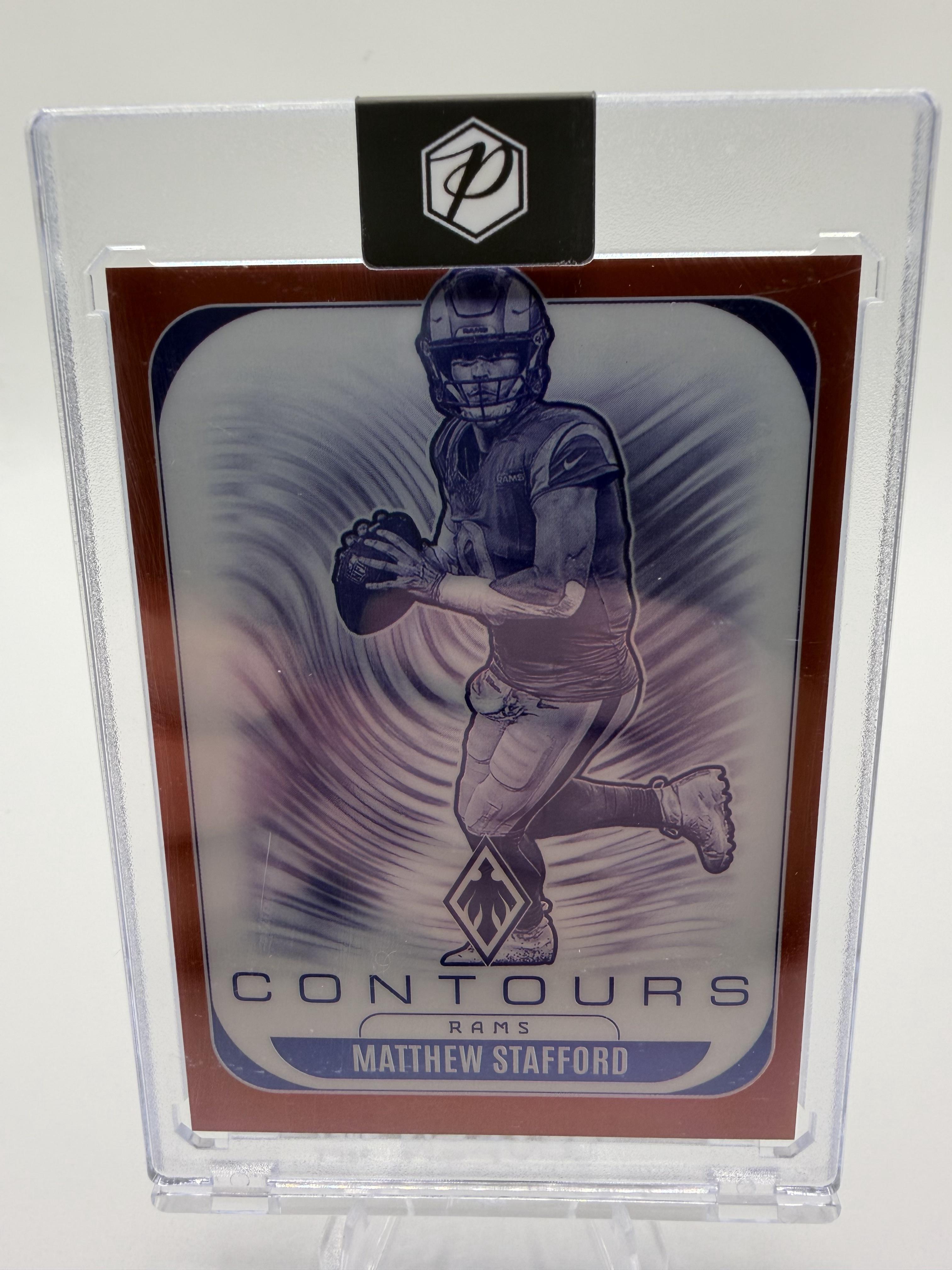 2025 Panini Phoenix Matthew Stafford Rams #19 Contours Red Pandora /249 Card